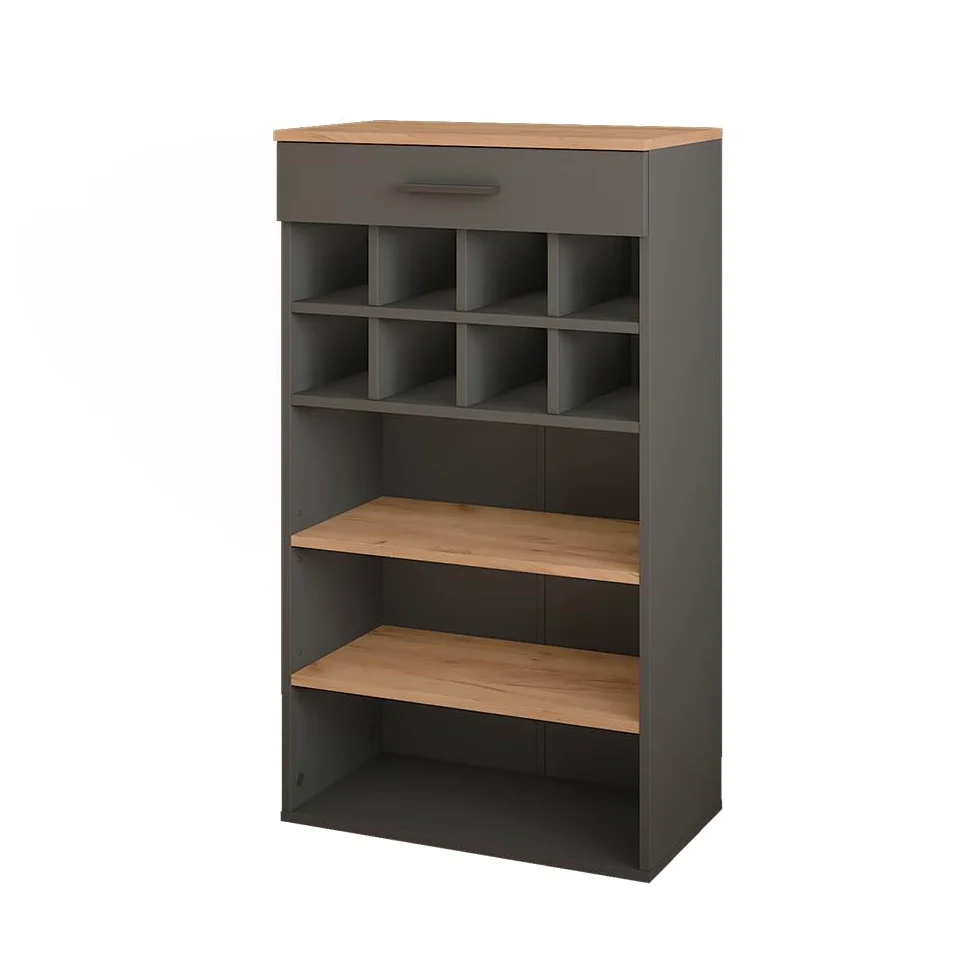 Vicco Portabottiglie Repose, Rovere dorato/antracite, 60 x 106 cm, adatto per la conservazione di bottiglie di vino e libri