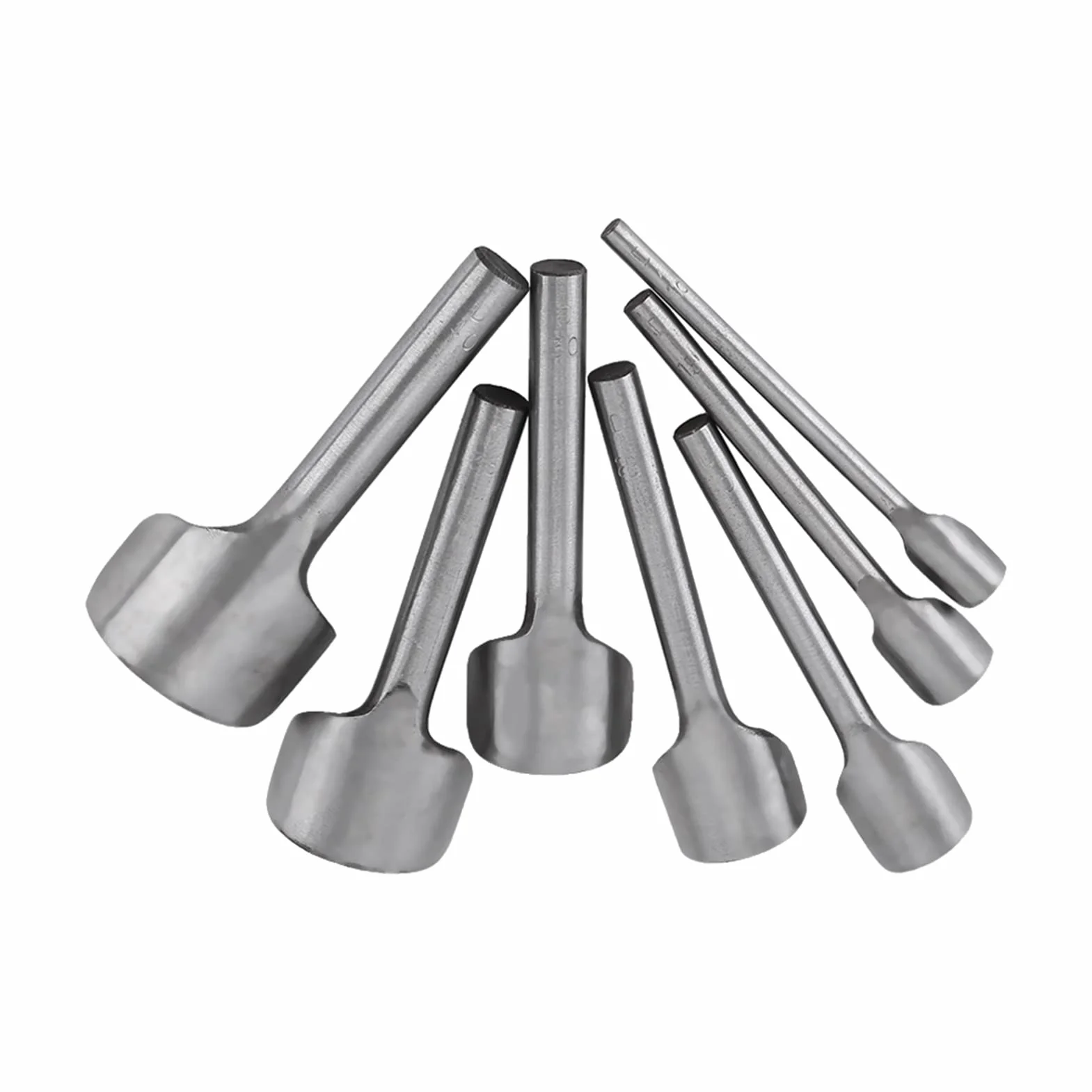kit lavorazione cuoio + Punzone della taglierina a forma semicircolare, 7pcs Carot in pelle mezza-punzonatrice taglierina per cintura per cucito in pelle domestica (10-40mm)