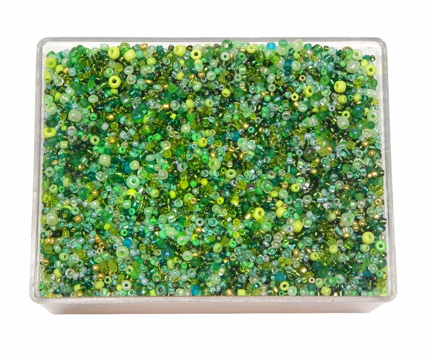 Perline Rocailles in Vetro 2-4 mm Miste Verdi 3000 Pezzi