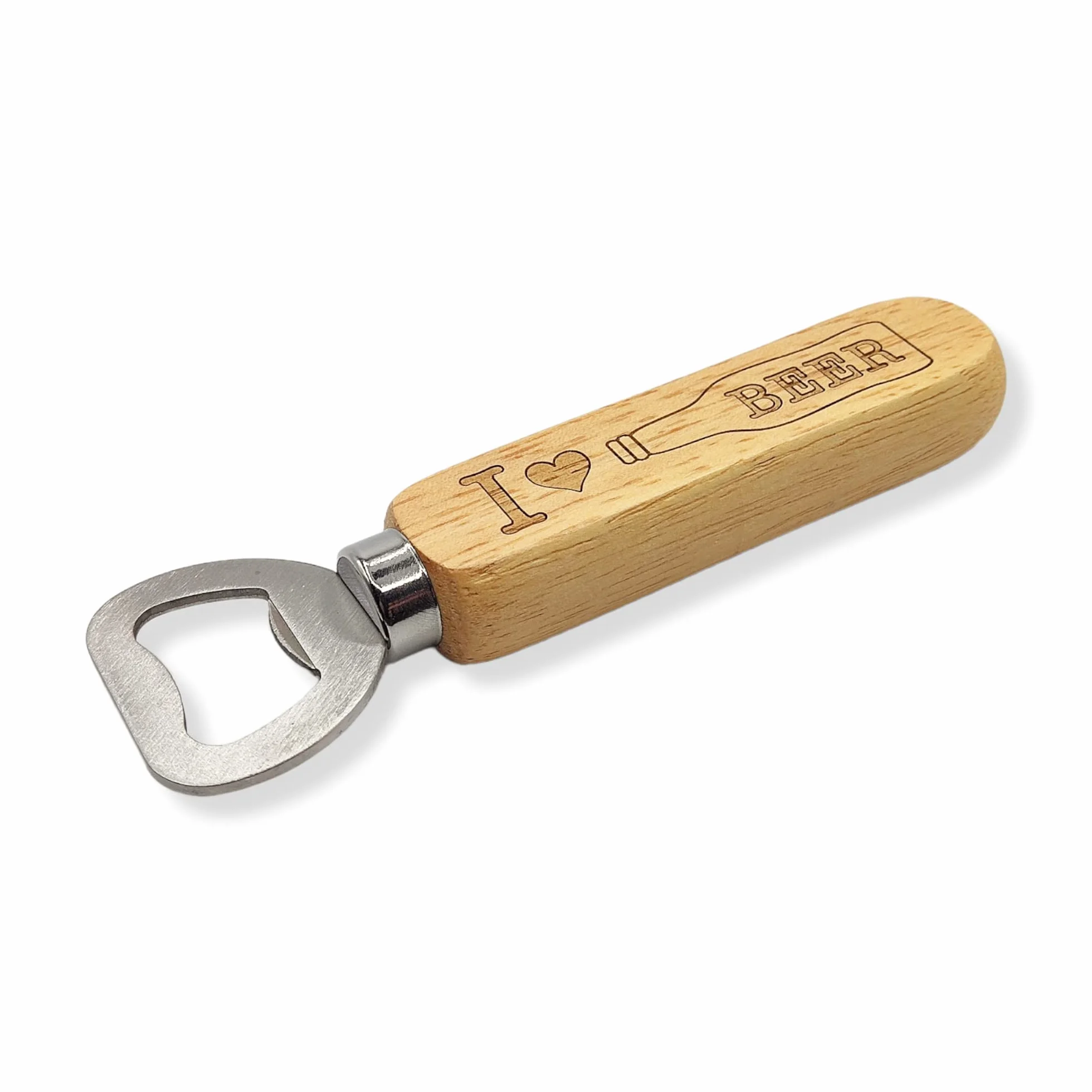 Apribottiglie in legno e ferro Idea regalo bomboniera con incisione laser Stappa bottiglie birra