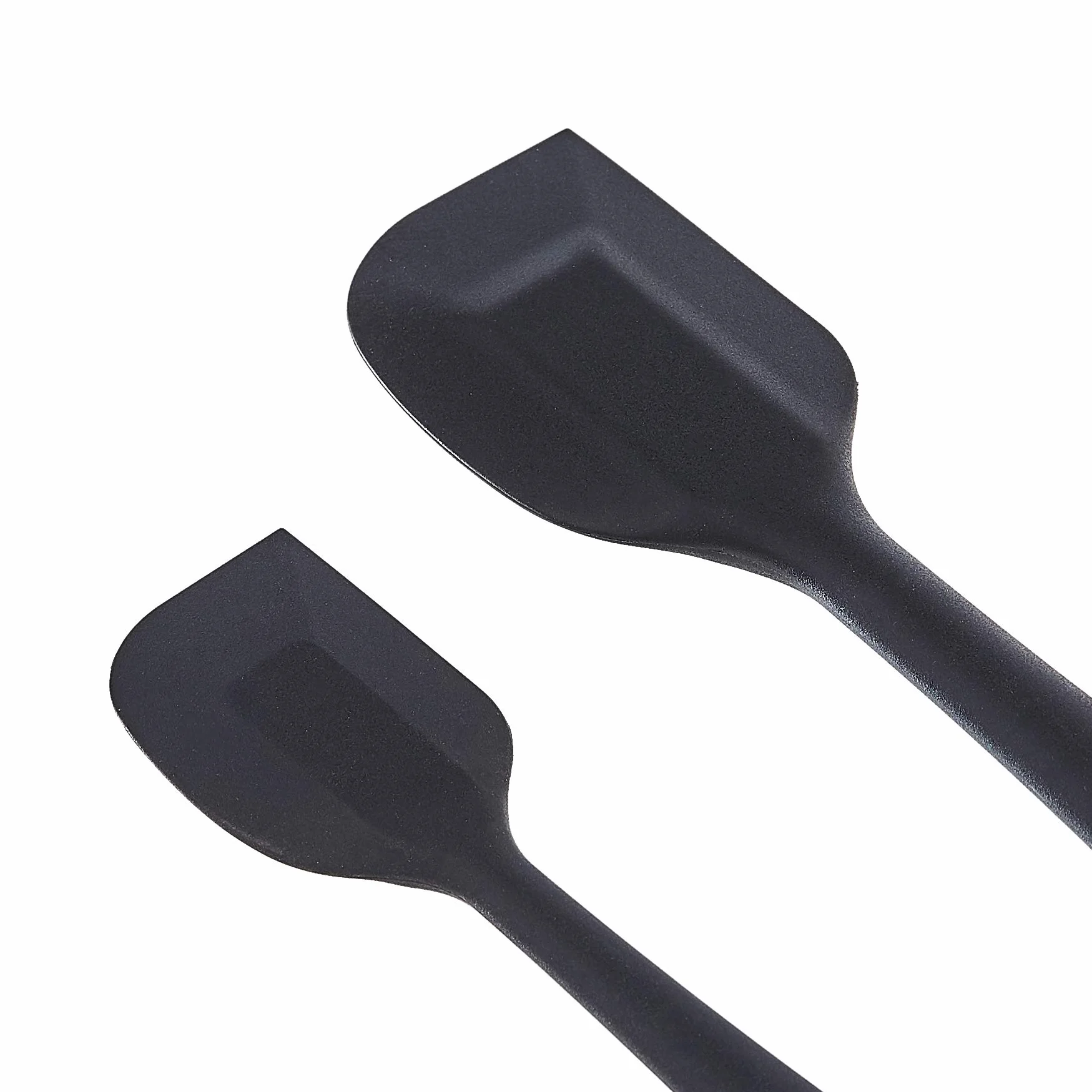 Amazon Basics Set di 4 spatole antiaderenti in silicone, rettangolari, resistenti al calore, nero