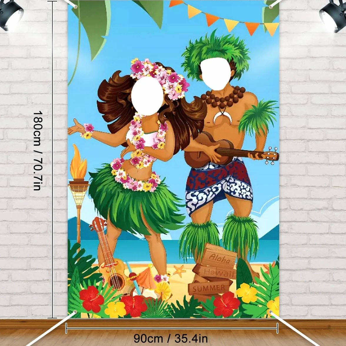 Sfondo Fotografico Festa Hawaiana 180 x 90 cm Hawaii Banner Decorazioni Tropicale