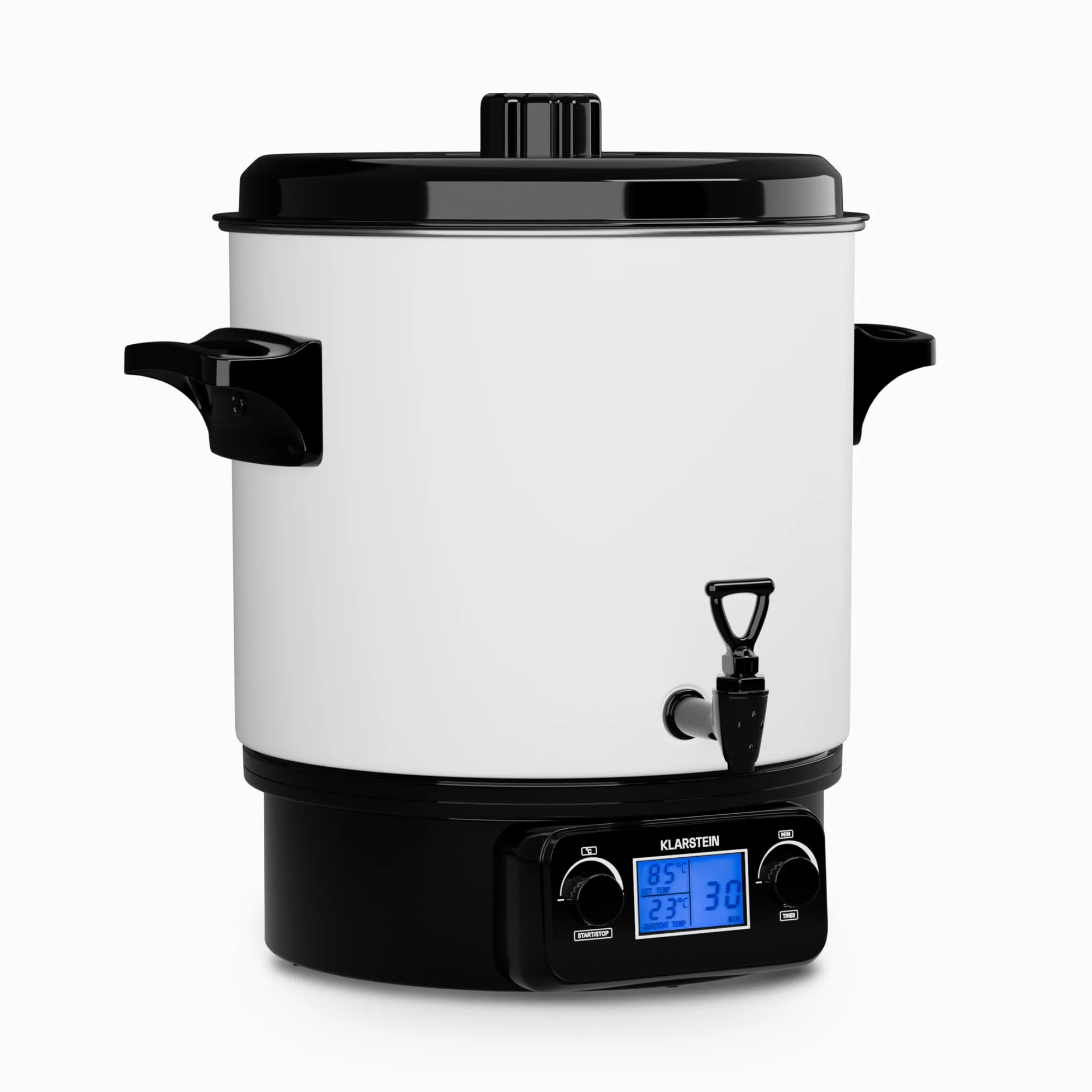 KLARSTEIN Bollitore Vin Brule, Distributore Bevande Calde, Dispenser Termico con Rubinetto 27 Litri, 1800W Acciaio Inossidabile, Thermos Bollitore Acqua Calda e tè, Pentola Bollitore Kit Vin Brulè