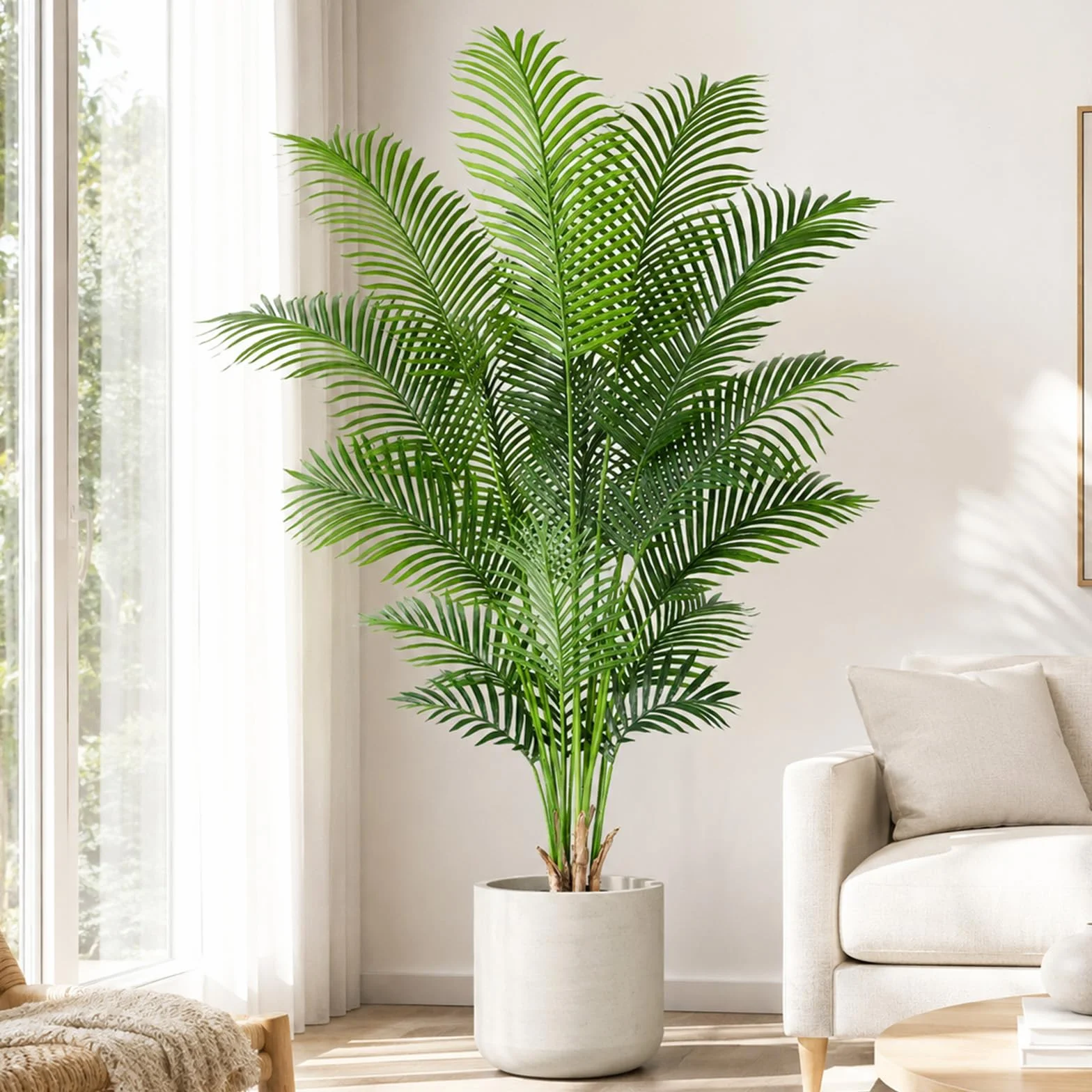 Palma Artificiale 180cm Pianta Finta da Interno Esterno Alta Decorazione