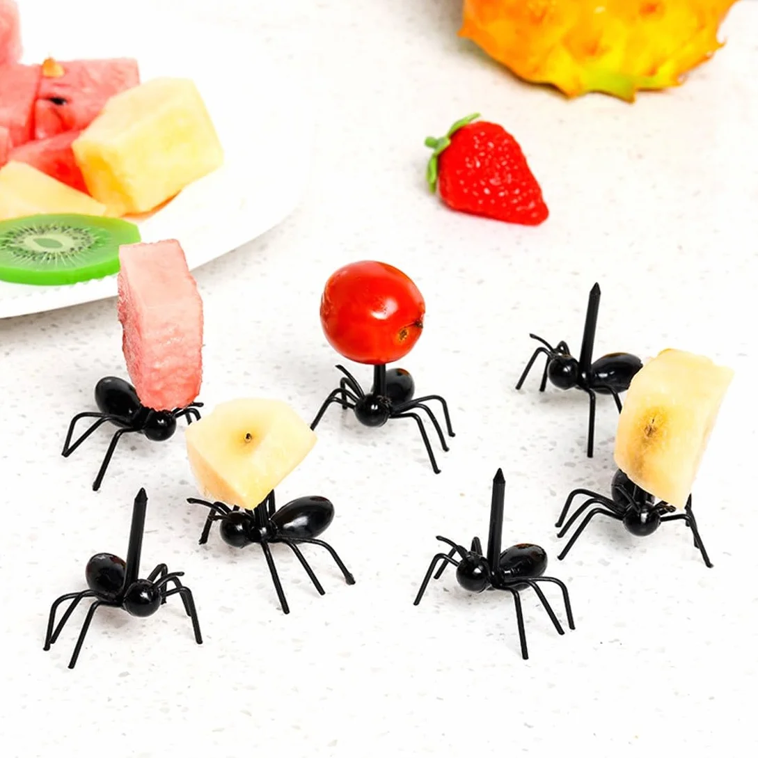 Forchette a forma di formica per bambini, mini forchette da frutta, stoviglie festa a tema insetti
