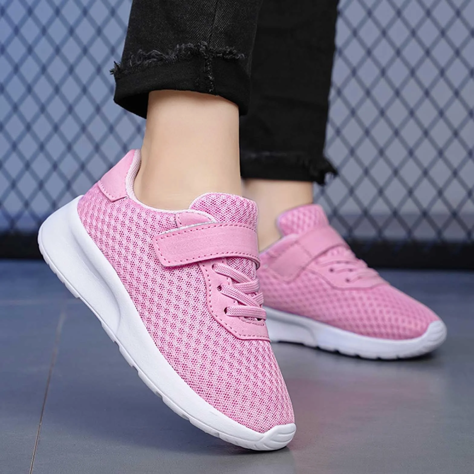 Scarpe da Ginnastica Ragazza Leggere Traspiranti Rete Corsa Chiusura Strappo Sportive Bambini