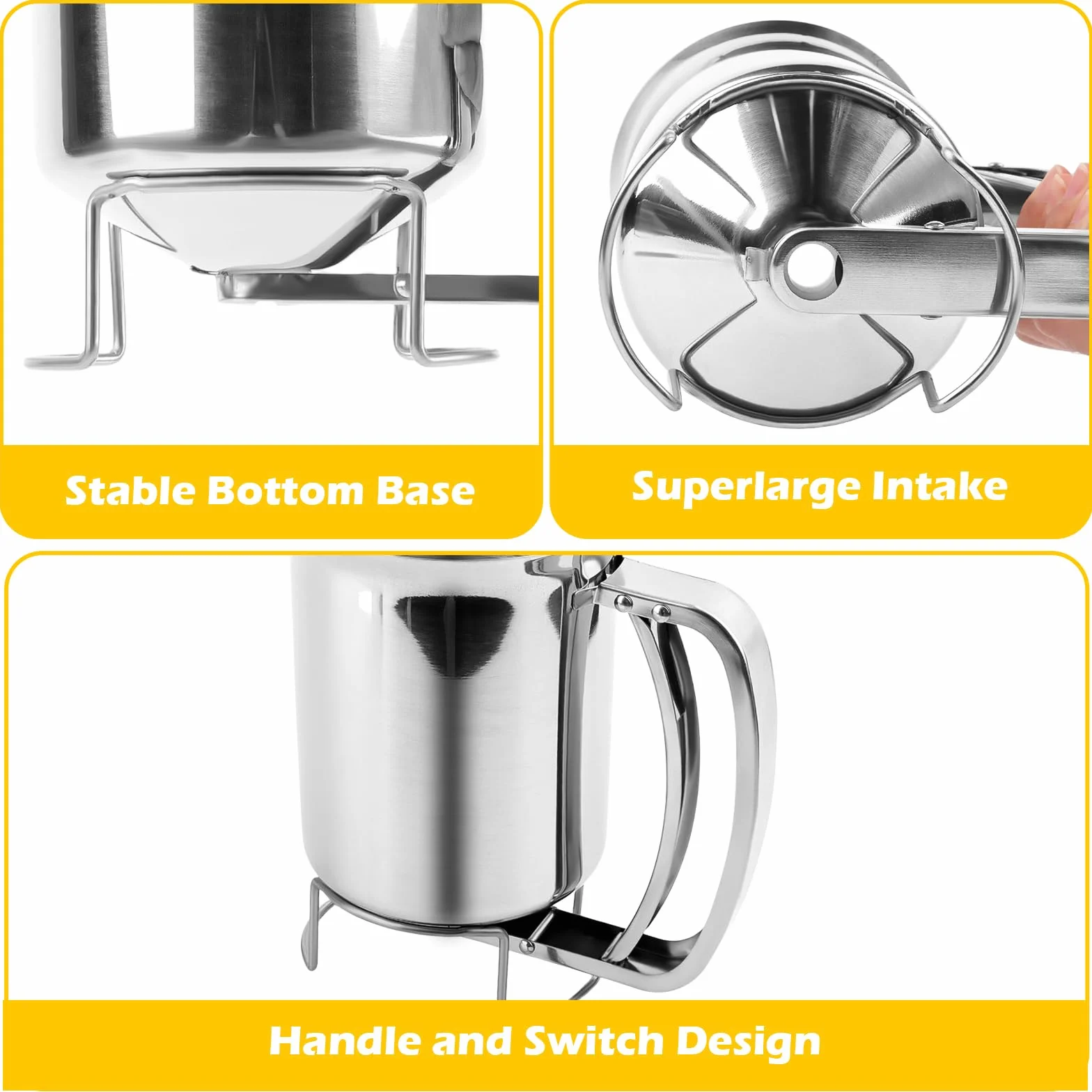 Distributore per pasta da 800 ml, in acciaio inox, con supporto, dispenser per pasta per pancake, dosatore per pasta per pancake, dosatore manuale per pasta