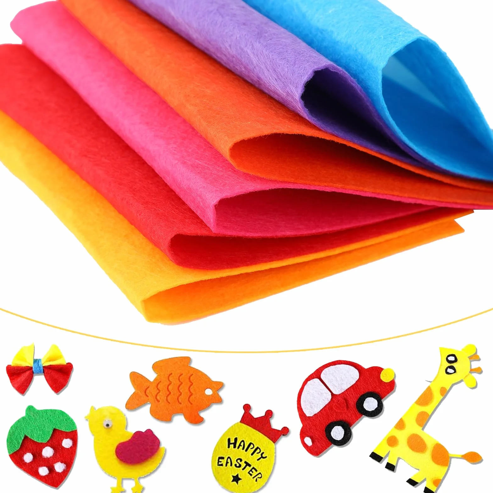 Set di Fogli di Feltro Colorati per Artigianato, 40 Colori, A4 (210mm x 297mm) - Adulti e Bambini