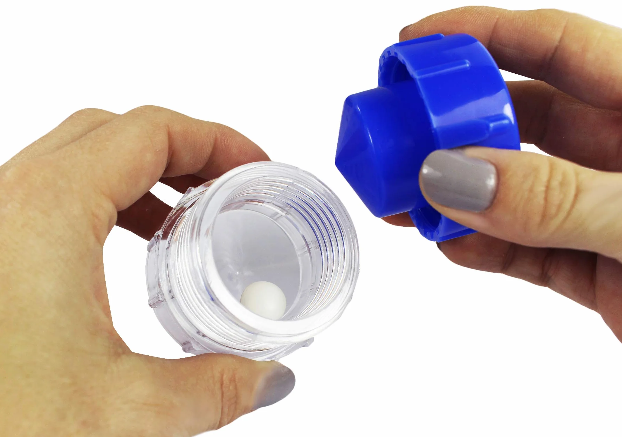 Medi-Inn Mortaio per Compresse Tablettencrusher Blu con Vano Portaoggetti