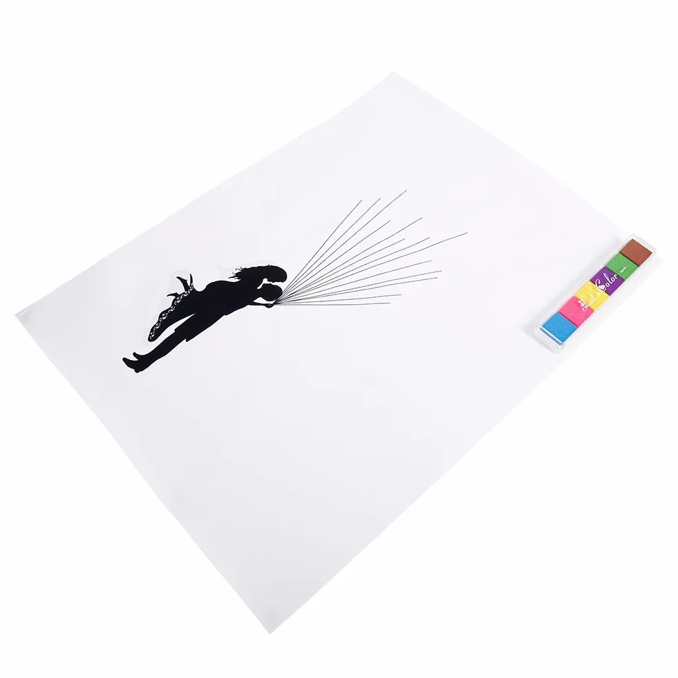 Yosoo Tela per Pittura con Impronte Digitali, Poster con Firma per Invitati al Matrimonio con Tampone di Inchiostro A 6 Colori per Anniversario di Matrimonio