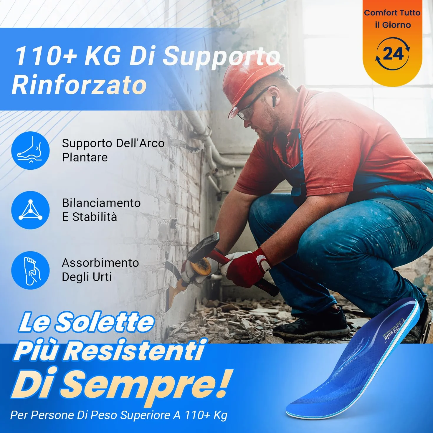 PCSsole Solette Ortopediche Gen 2 Plantari Ortopedici con Supporto dell'Arco per Uomini e Donne