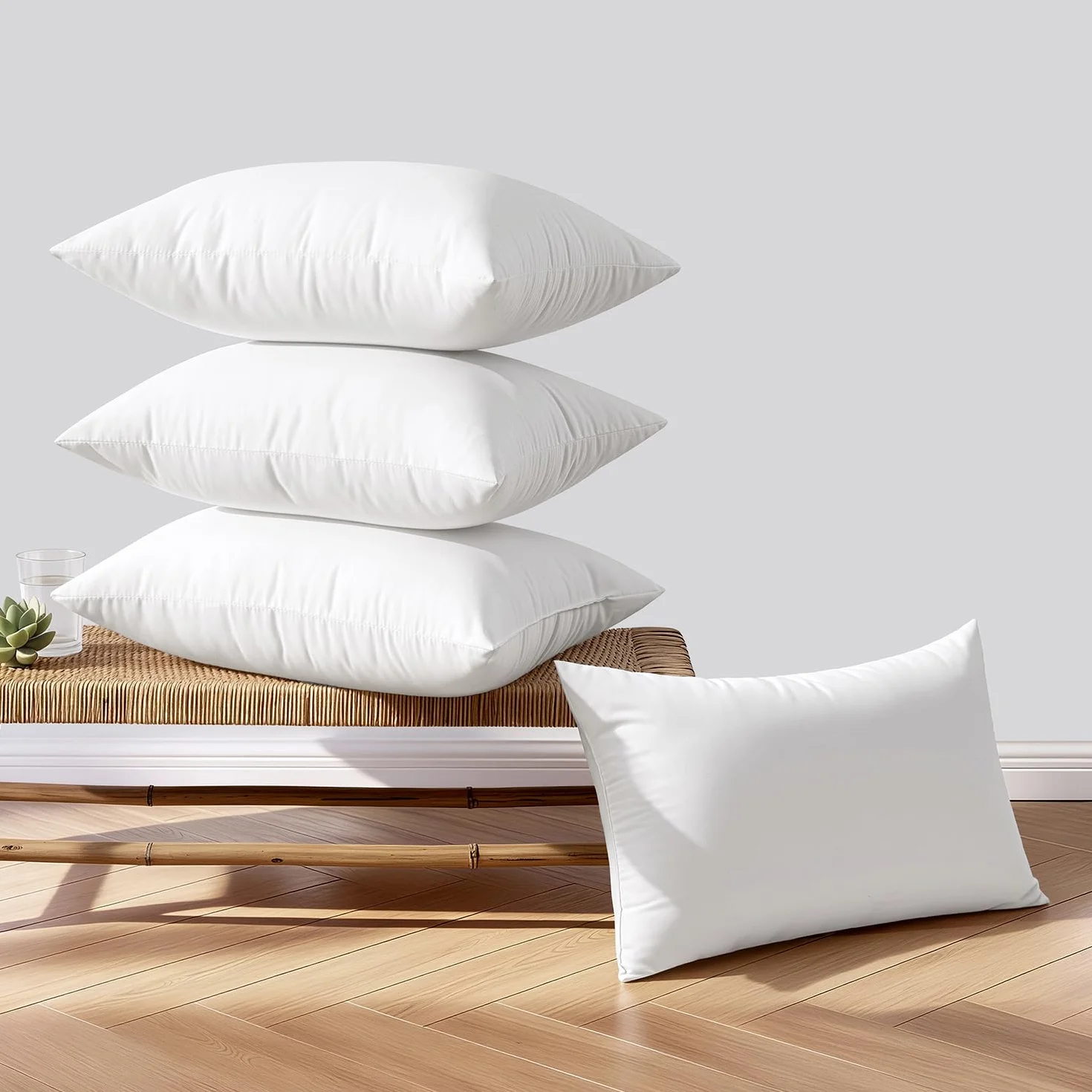 Woaboy Set 4 cuscini decorativi per esterni impermeabili 30 x 50 cm