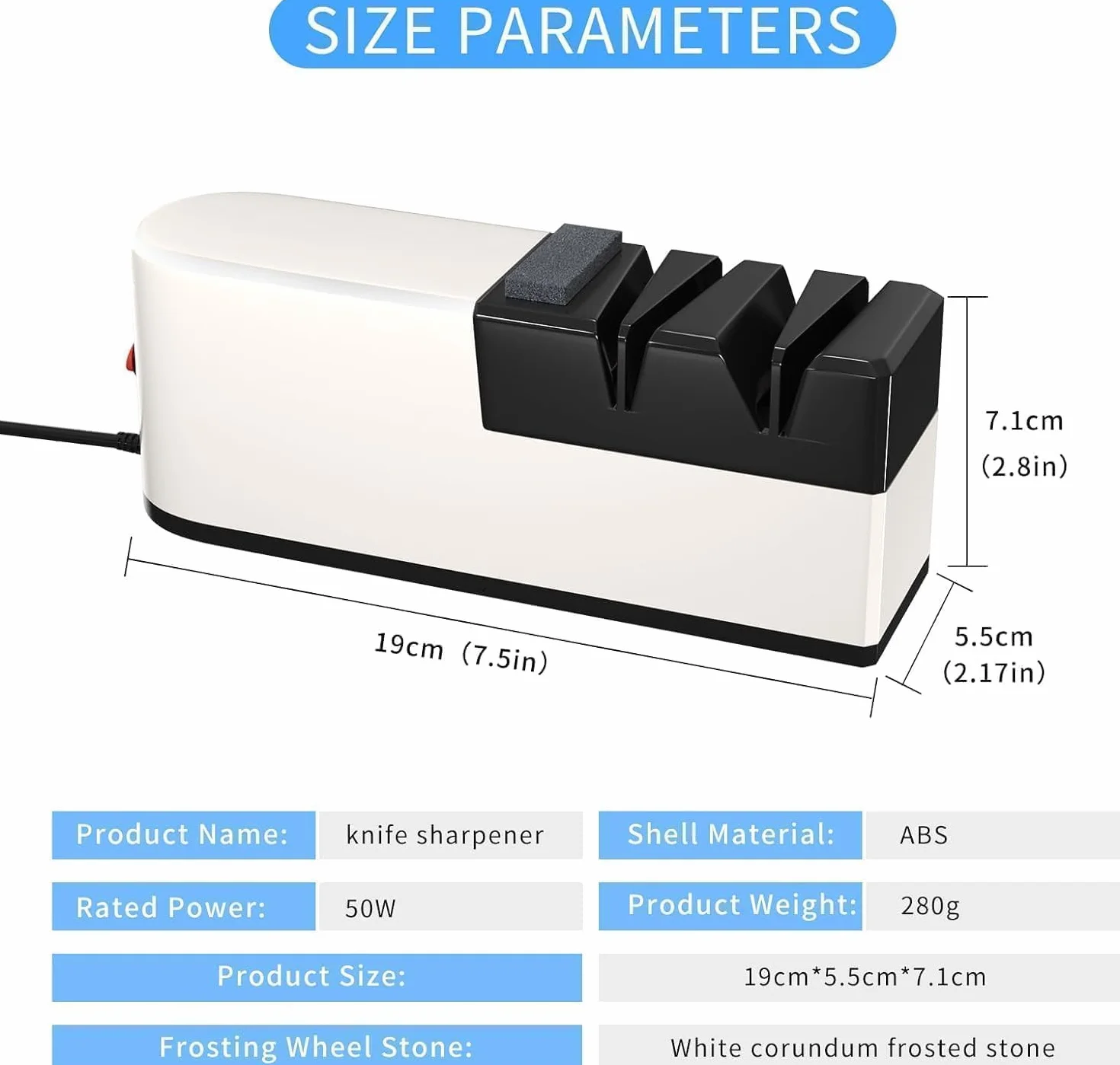 Affilacoltelli elettrico 5 in 1 diamantato per affilatura e riparazione lama dritta (QL1)
