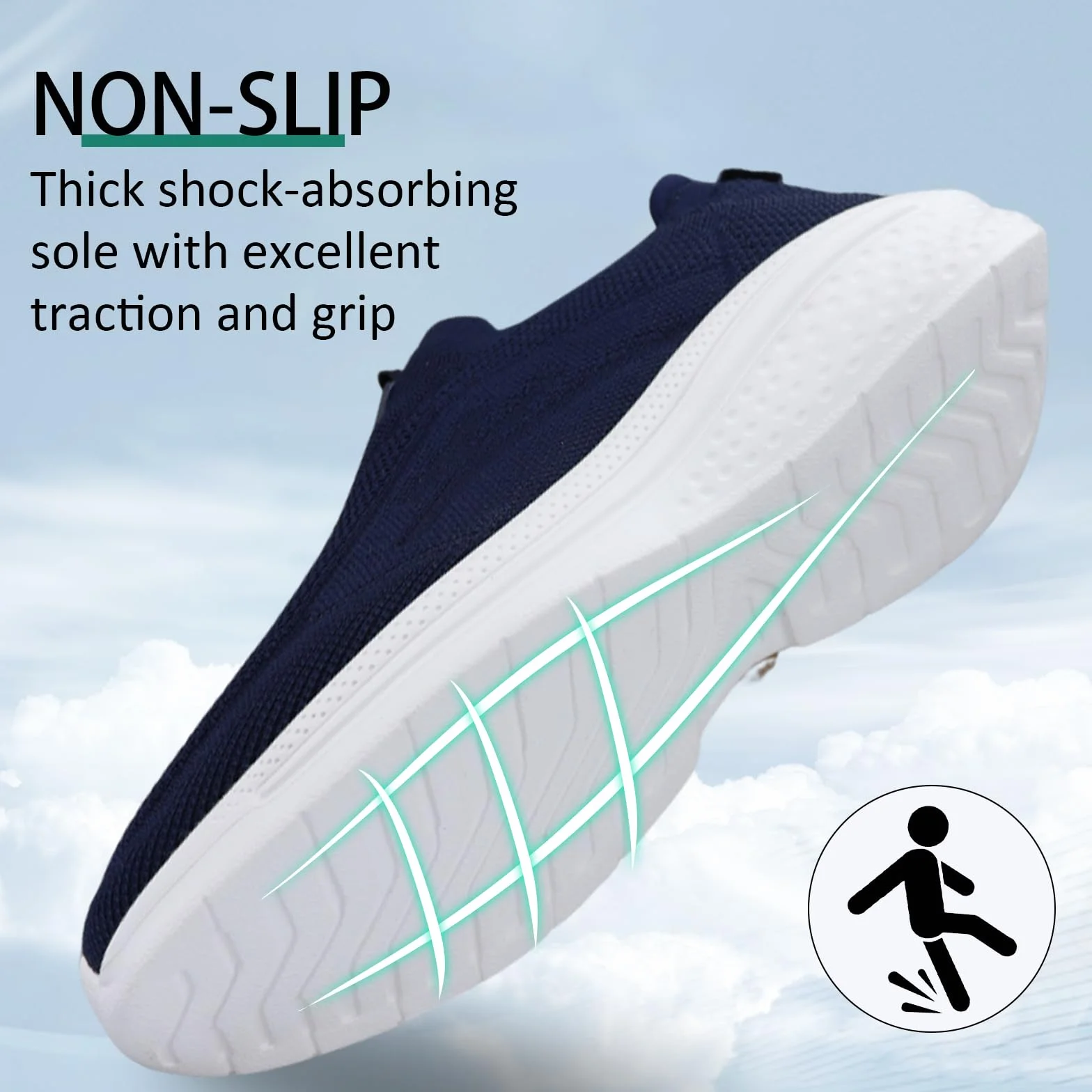 Giniros Sneaker Uomo Infilare Senza Lacci Slip on Scarpe da Running Leggero Outdoor Jogging