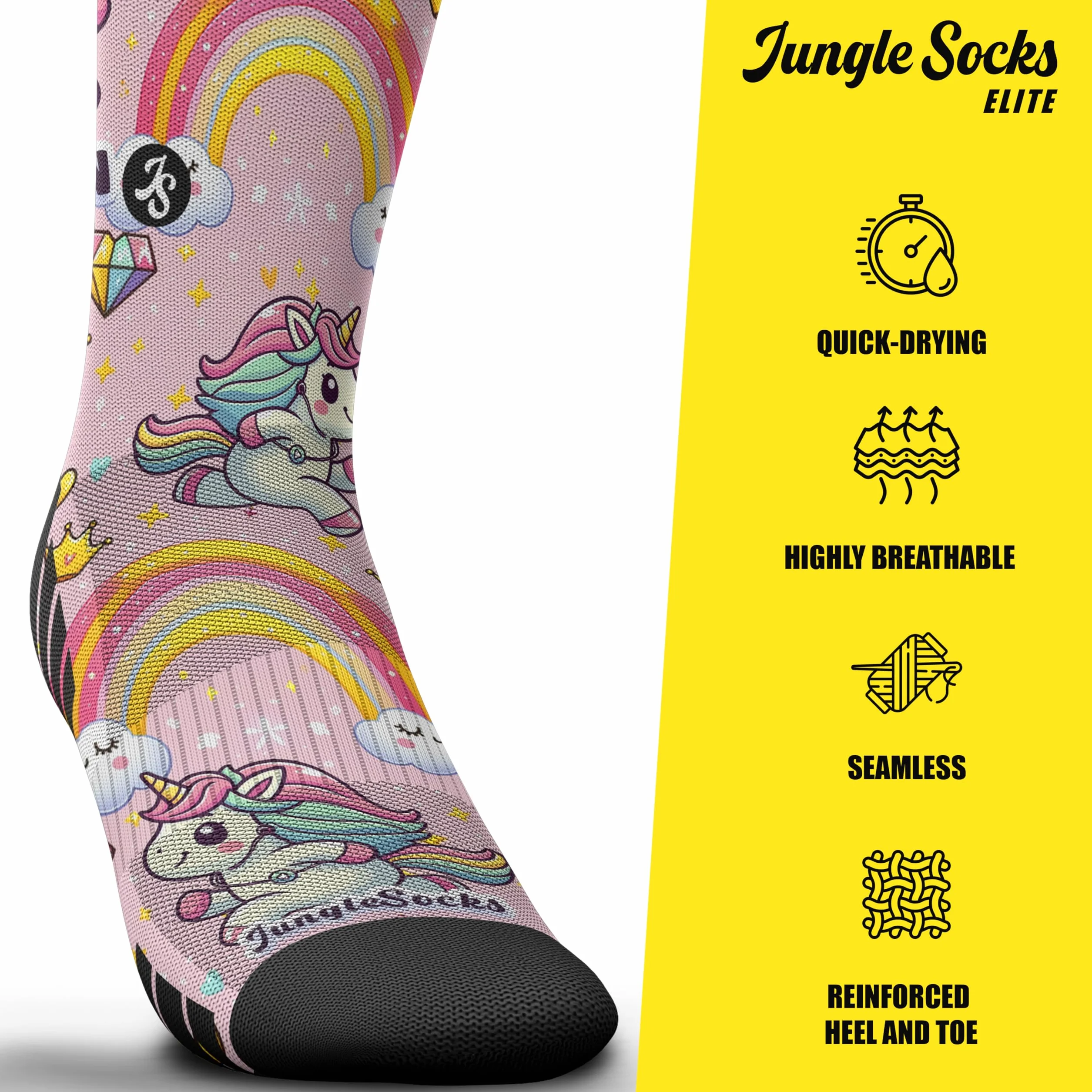 Jungle Socks Elite Series - Calze ad Alte Prestazioni per Running, Traspiranti, Compressive e Rinforzate.