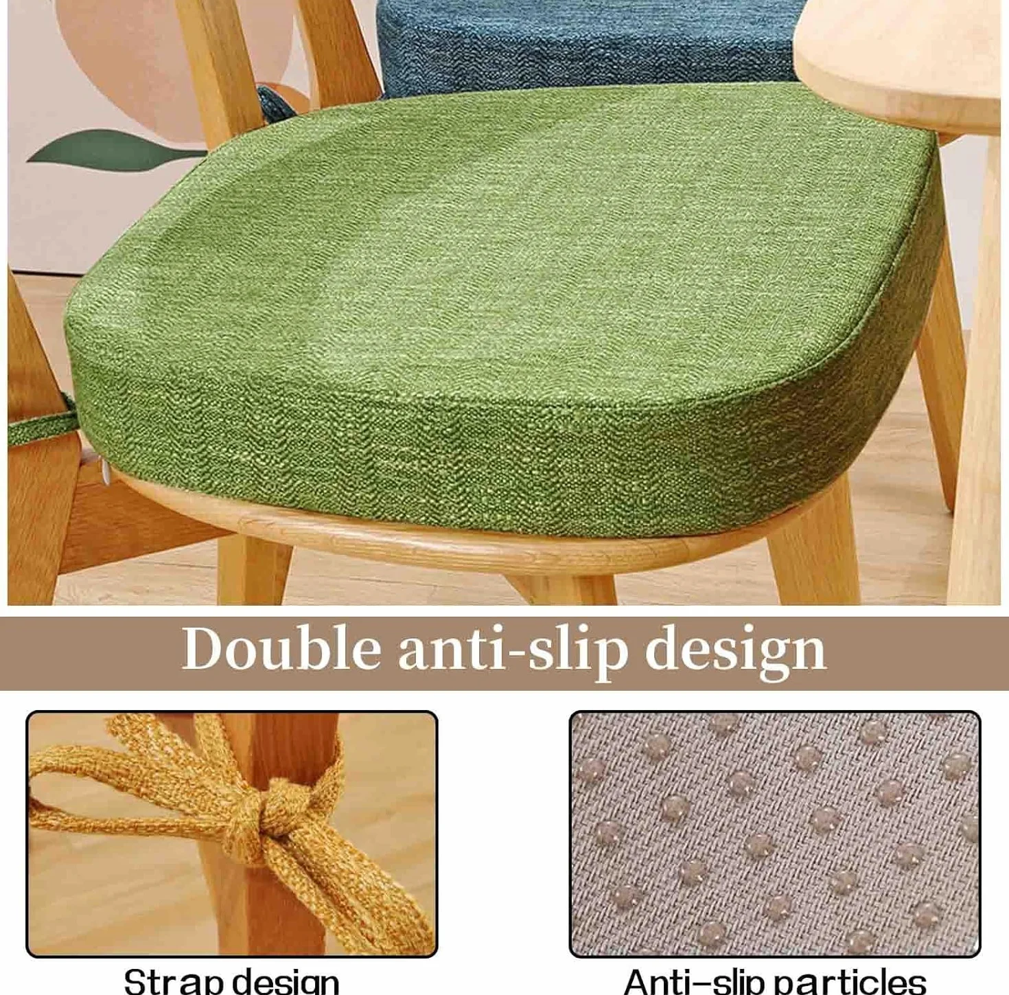 Cuscini per Sedie Cucina Memory Foam Antiscivolo 40x38x5cm 4 Pezzi
