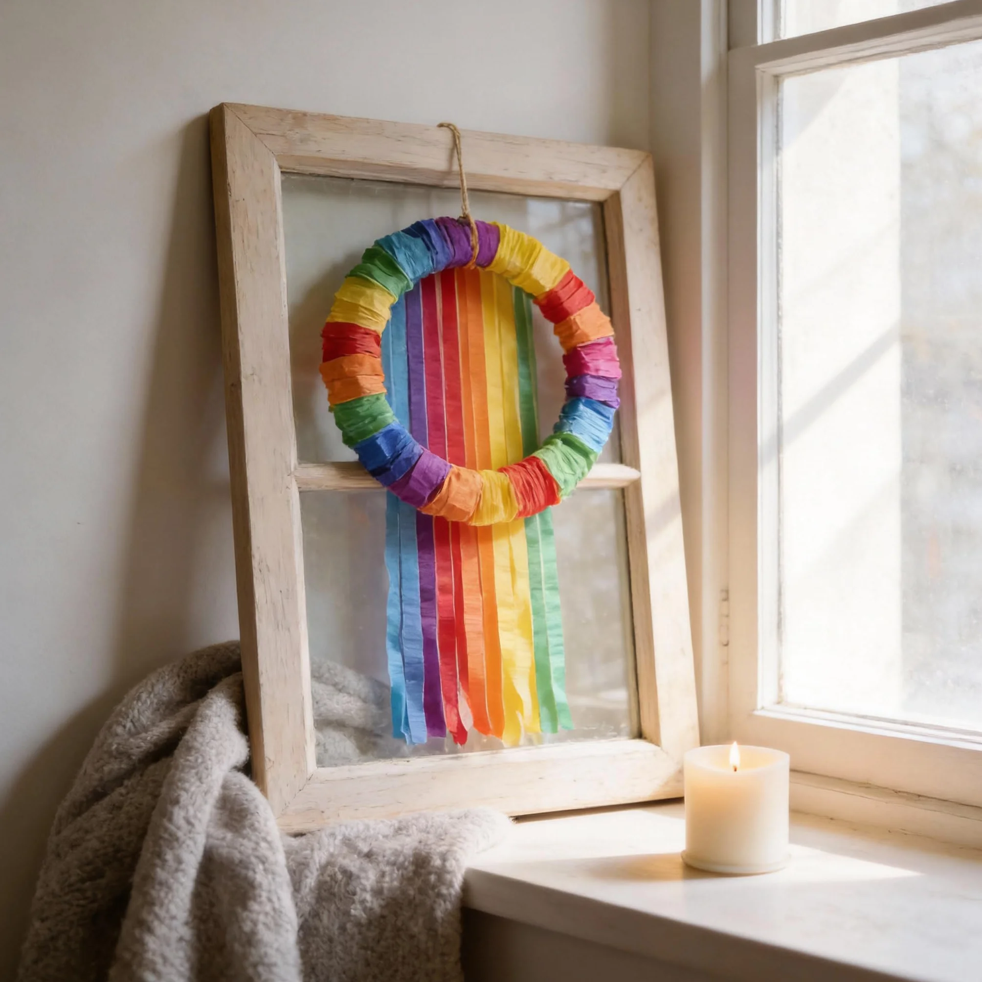 Carta Crespa Colorata 8 Rotoli 4,5 cm x 25 m Nastri Arcobaleno per Decorazioni Feste