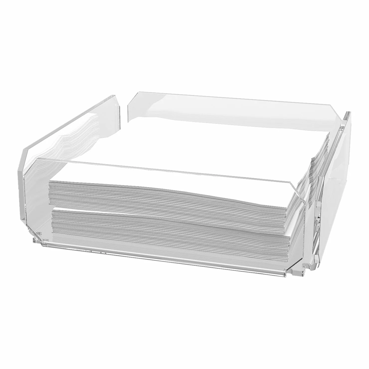 Portatovaglioli in vetro acrilico trasparente 20,5x20,5x5,8 cm Design Moderno Made in Italy