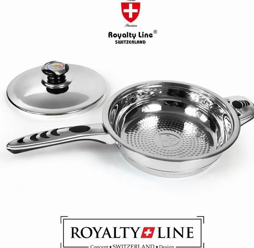 Set da cucina Batteria Pentole 16 pezzi PROFESSIONALE Royalty Line Switzerland, acciaio inox 18/10