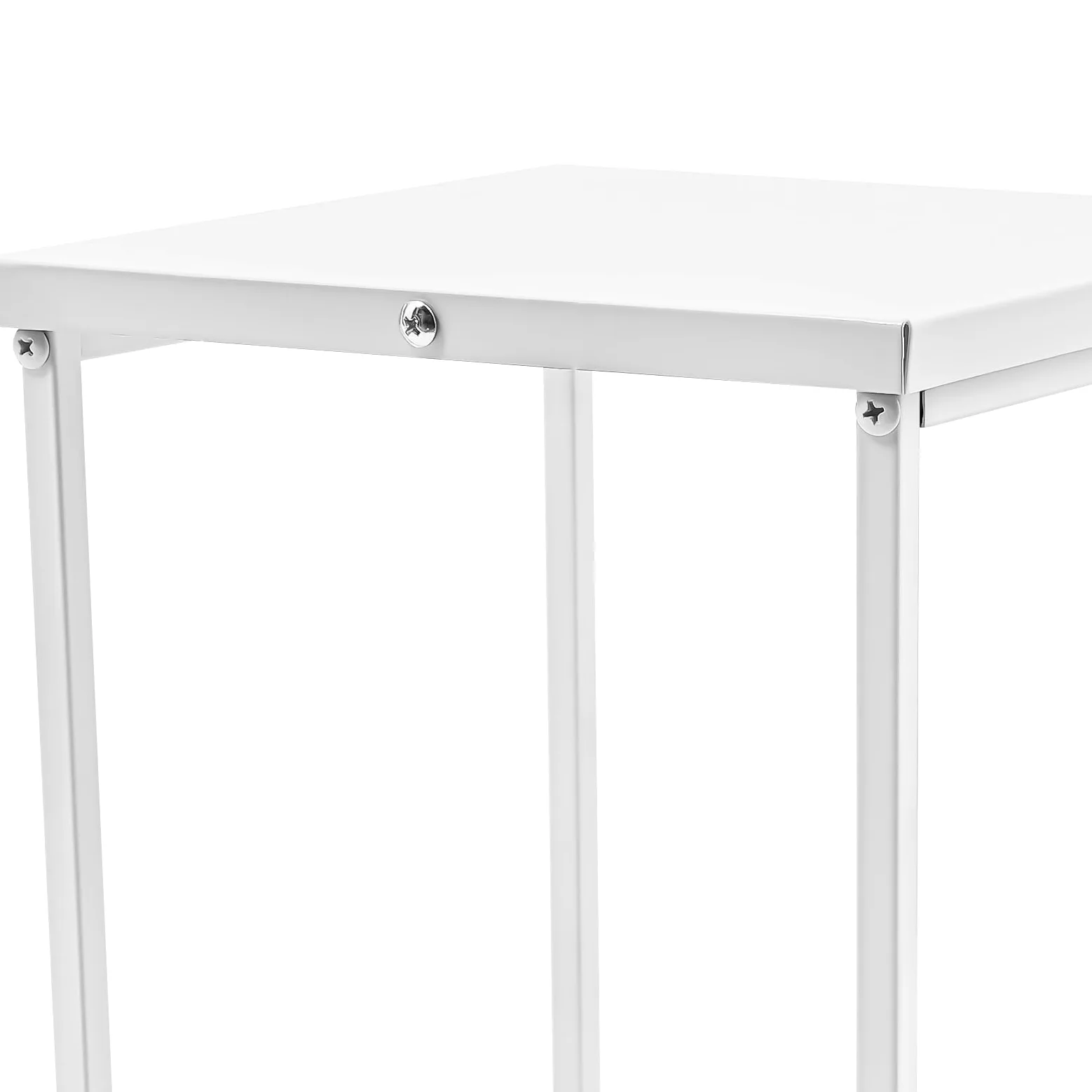 Set di 4 Sgabelli per Fiori, In Metallo, Forma Rettangolare, Supporto Per Colonna Vaso Geometrico Espositore Per Fiori Decorazione a Colonna, Bianco, 4 dimensioni