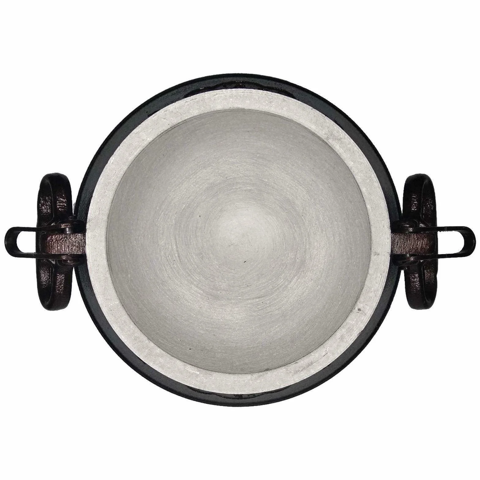 4BIG.fun Kazan orientale 10 L (8,5 L) con mestolo in alluminio Kazan Casseruola per carne casseruola per arrosto stufato asia cucina campo bollitore gulasch decorazione padella per carne