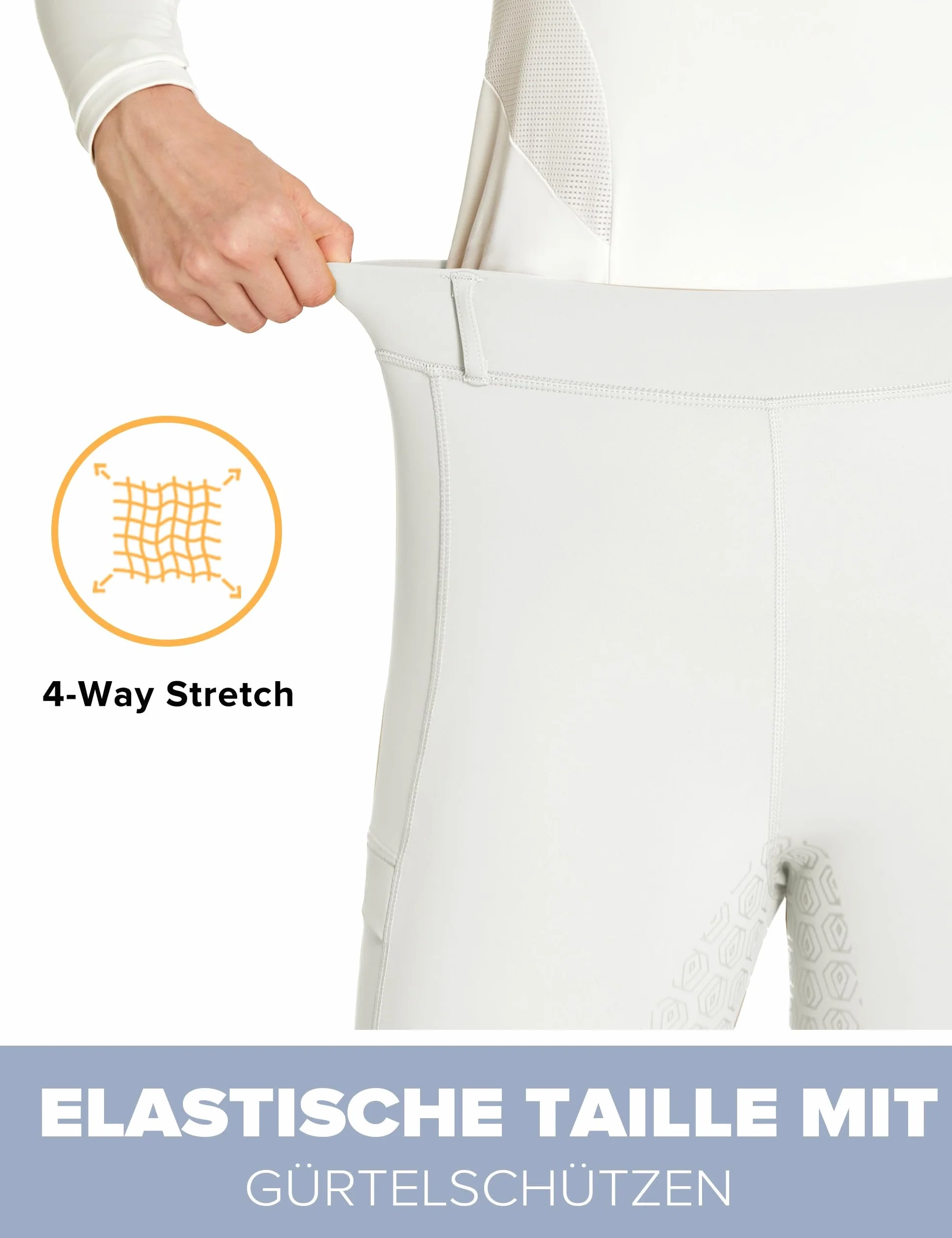 FitsT4 Reitleggings Damen Reithose Mädchen Silikon vollbesatz mit Handytasche und Gürtelschlaufen für Reitsport