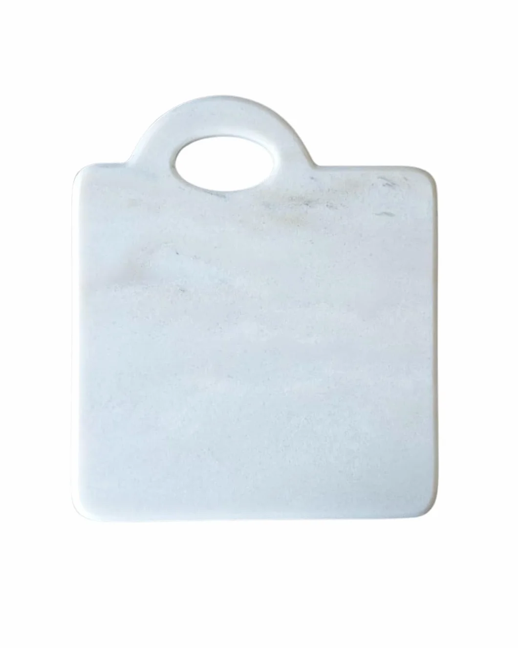 Tagliere in marmo bianco 30x25 cm con manico | Tagliere cucina artigianale Made in Italy per formaggi, salumi, sushi | Vassoio elegante in pietra naturale - Kalu Creations