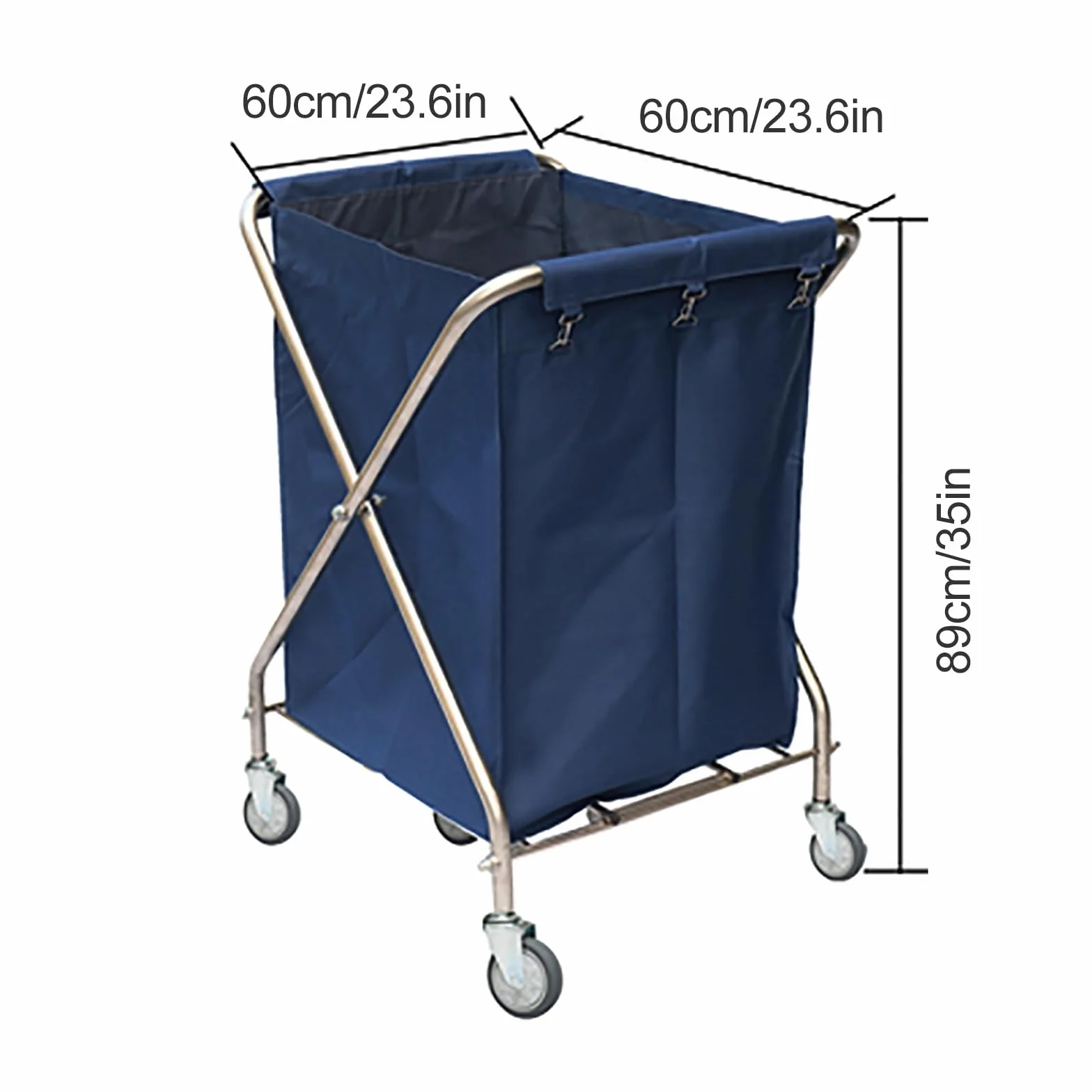 Carrello Portabiancheria per Lavanderia Commerciale con Ruote, Cesto per Carrello per Lavanderia Industriale da 320 Litri con Sacco Interno Rimovibile, Capacità di Peso di 130 Kg ( Color : Grigio , Si