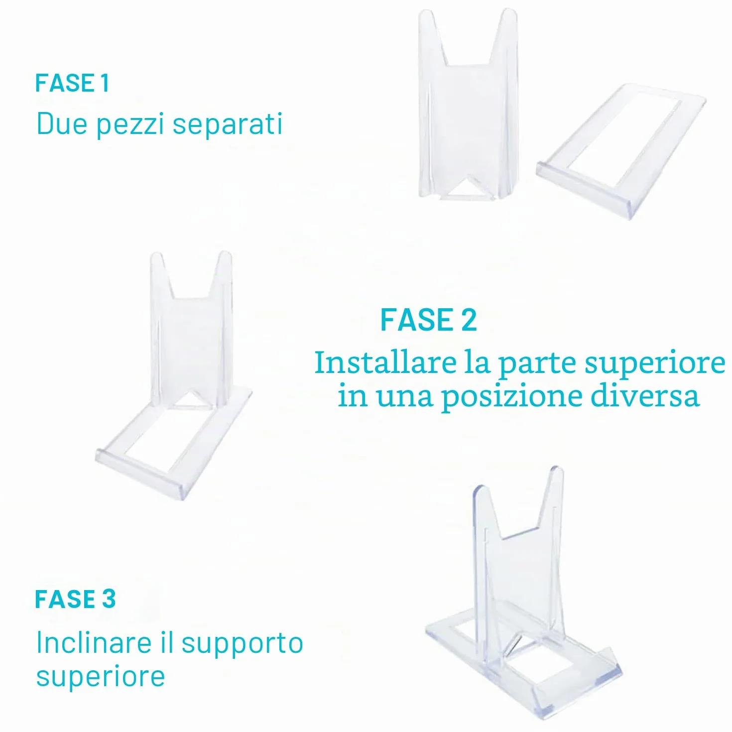 12 Pezzi Porta Piatti da Esposizione Supporto per Espositore Trasparente Regolabile Cavalletti di Plastica Trasparente Portapiatti In Acrilico per Display Piatti Piani, Foto, Segnaposti