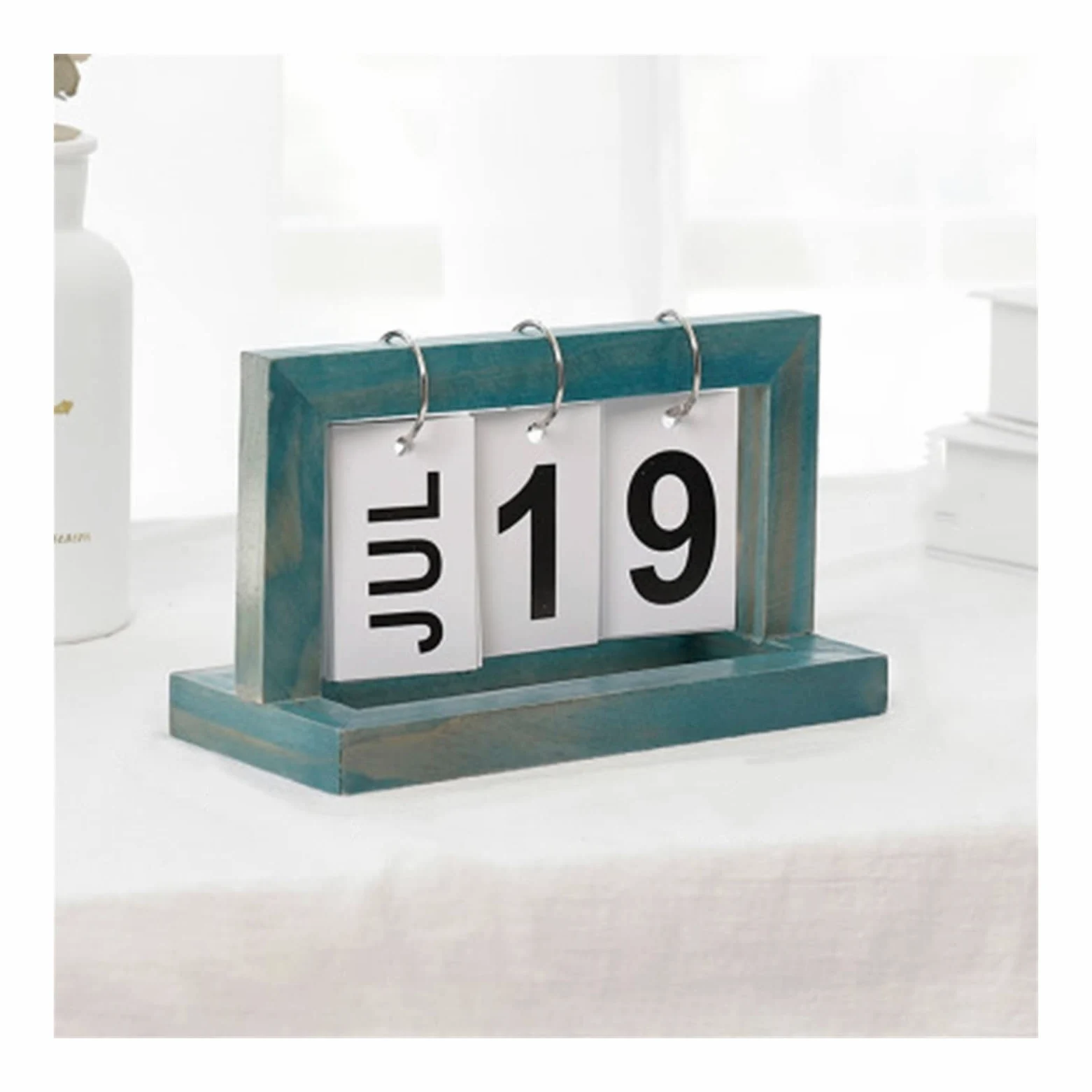 Calendario da tavolo Nuovo calendario da tavolo in legno con flip, giornaliero, mensile, da tavolo, per casa, ufficio, agenda annuale, calendario, decorazione da tavolo, ornamenti, forniture per
