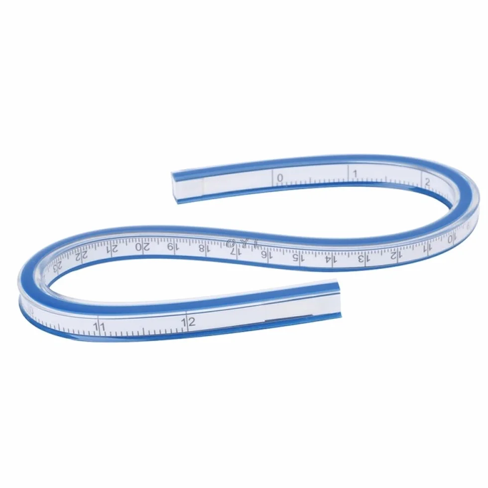 Righello di misurazione flessibile in vinile curvo doppio lato 40 cm per disegno ingegneria e indumenti