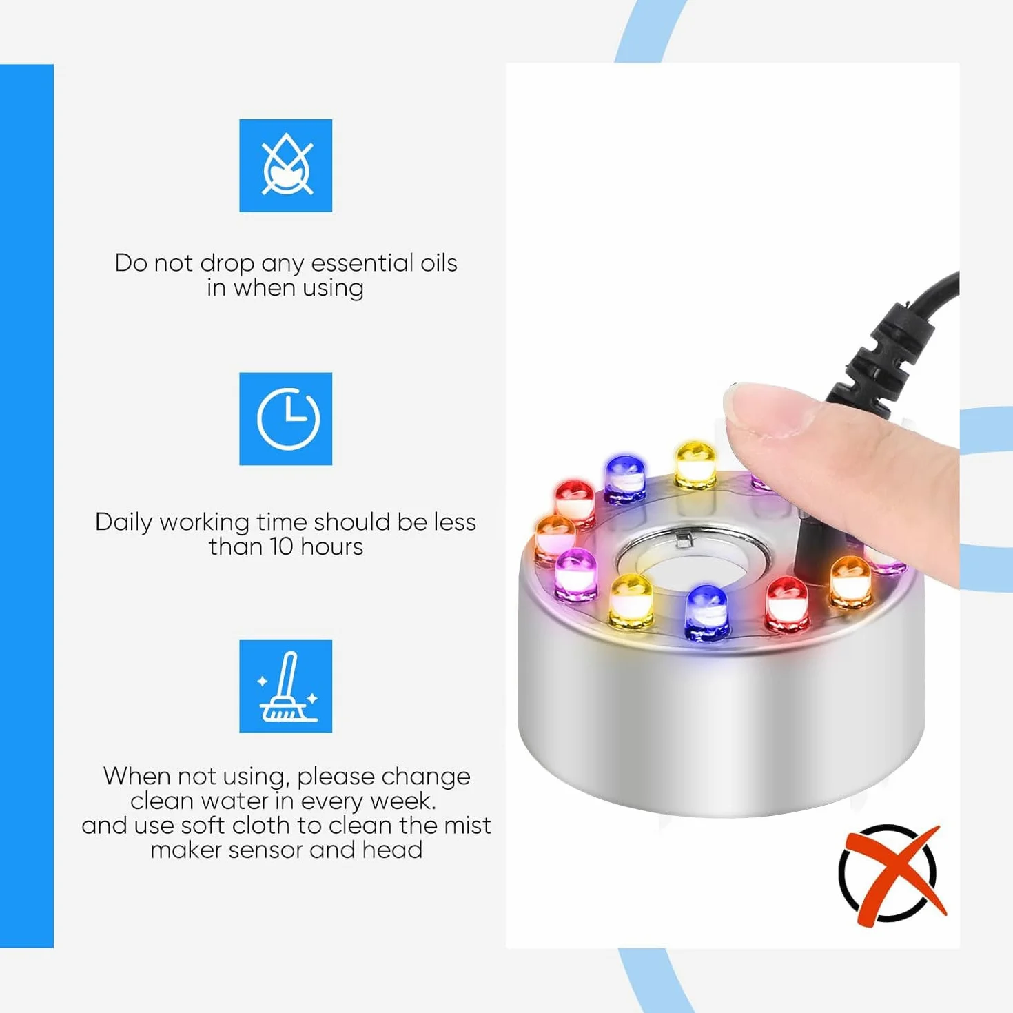 Sunshine smile Ultrasonic Fog Maker, nebulizzatore a ultrasuoni per Halloween, mini macchina per nebbia, per Halloween Pumpkin e strega, nebulizzatore in metallo, produttore di nebbia