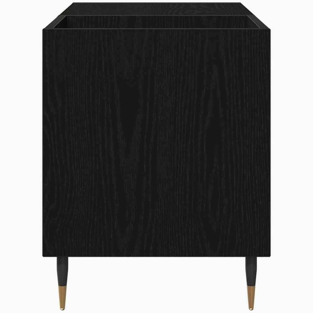 Armadietto per vinili, effetto rovere, 85 x 38 x 48 cm, in legno con 3 ripiani, porta con cerniere, stabile rack HiFi per soggiorno, ufficio e home theatre