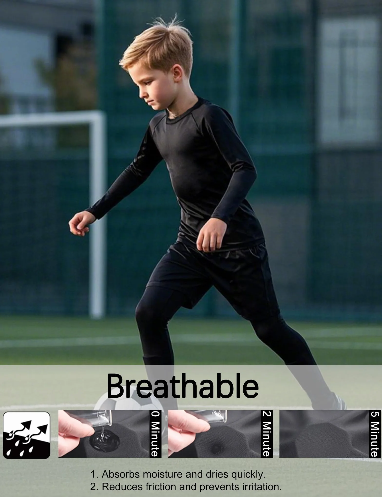 HovSiyla Set intimo a compressione per ragazzi e ragazzi, leggings sportivi e camicie per bambini