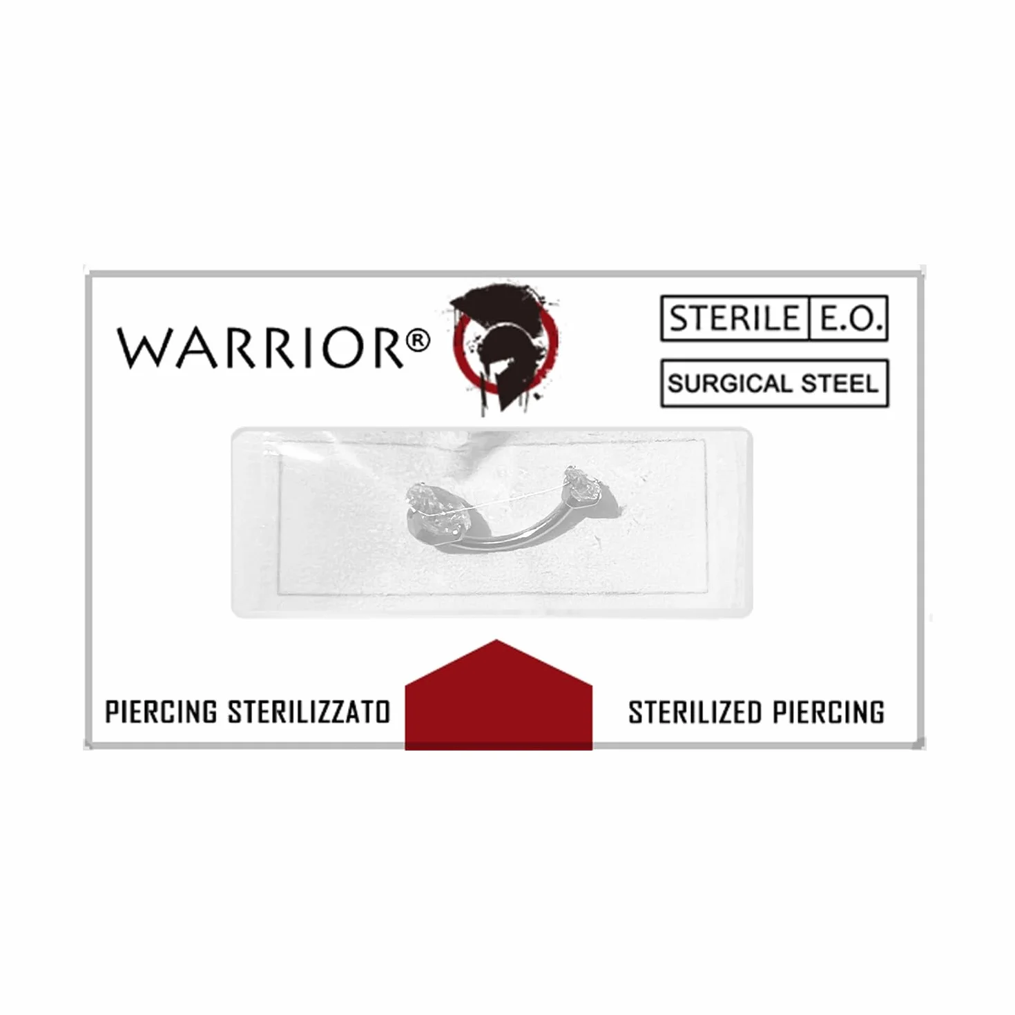 WARRIOR Piercing Ombelico STERILE Acciaio Chirurgico 316 L Banana