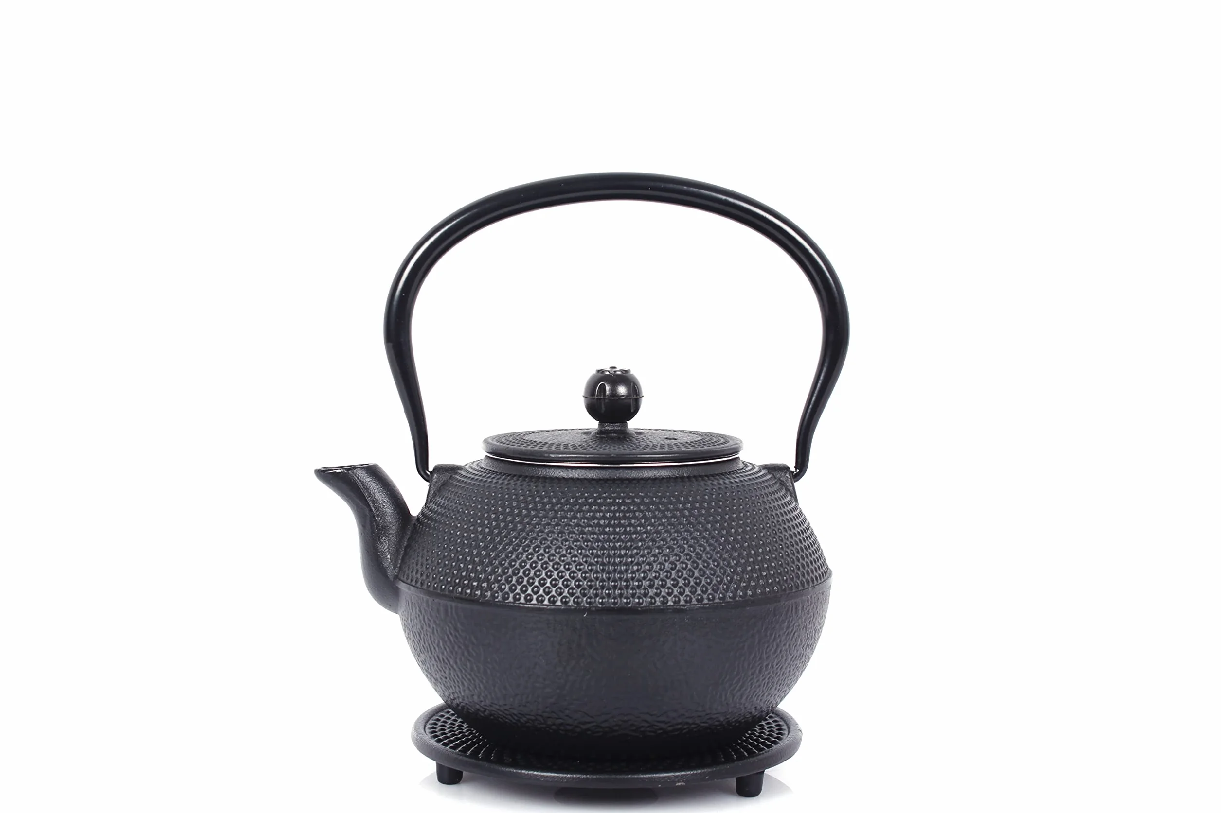 ECHWERK Servizio da Tè in Ghisa Teiera 1,1 L Colino Rimovibile Sottobicchiere 2 Tazze Set Vintage Nero