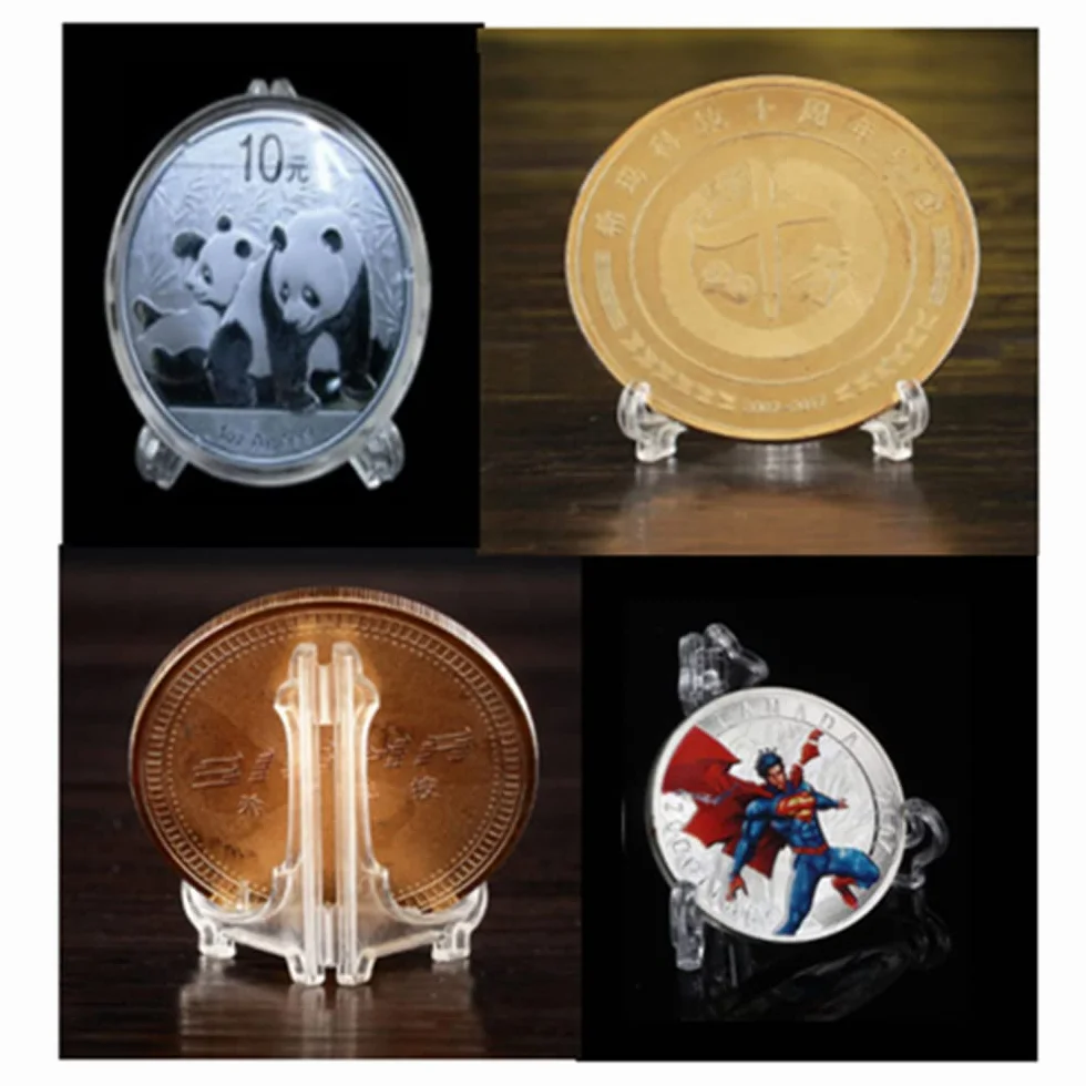 4Pollici Trasparente Plastica Cavalletto, Porta Piatti da Esposizione ,Piastra Supporti per Immagini Casa Matrimonio Decorazione, 10Pezzi