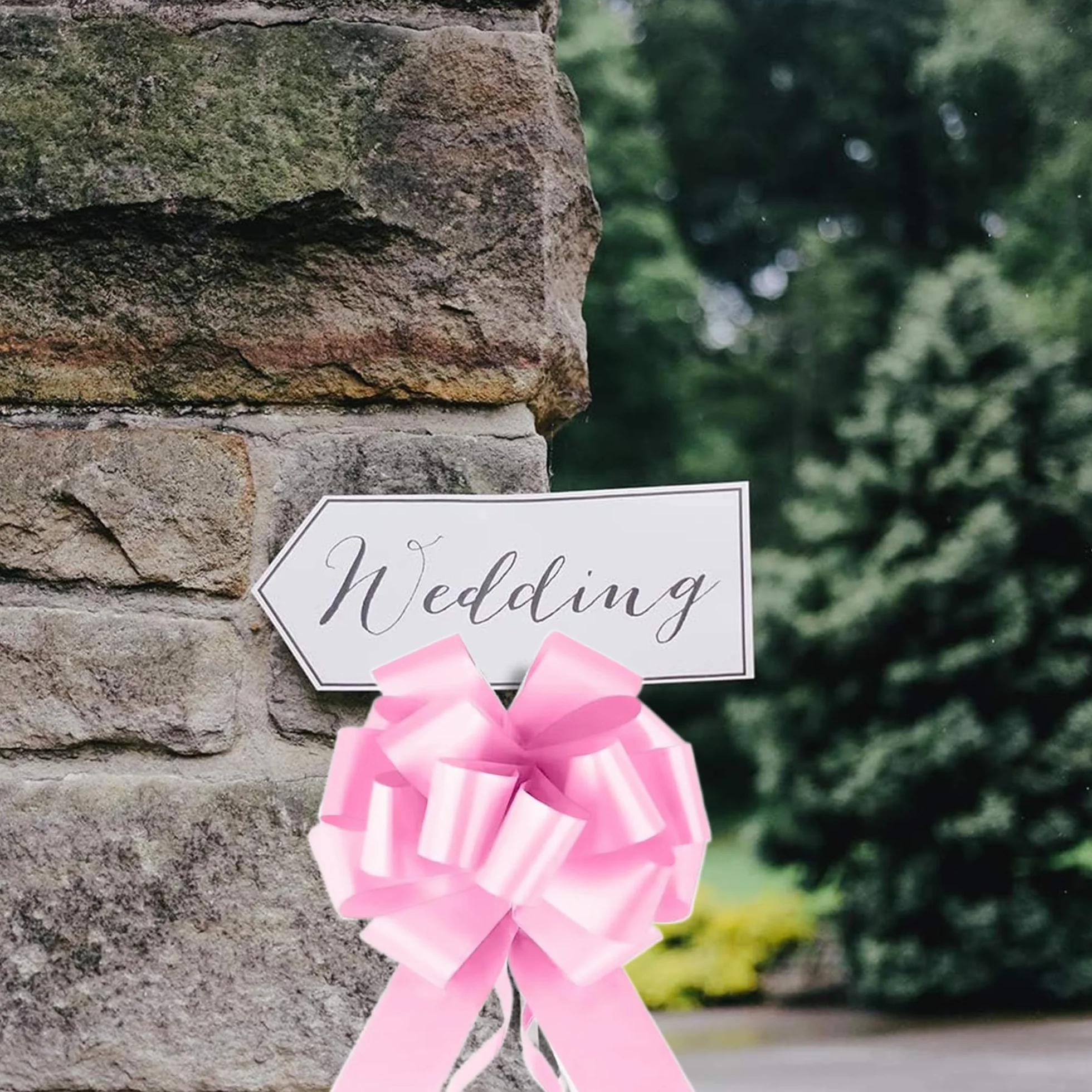 5CM Fiocchi Regalo Grandi,60 Pezzi Archi da Regalo Fiocchi,Matrimonio Coccarde Fiocco per Fiocchi Matrimonio per Mazzi di Cesti per Auto per Feste di Natale e Matrimoni Fioristi (Rosa)