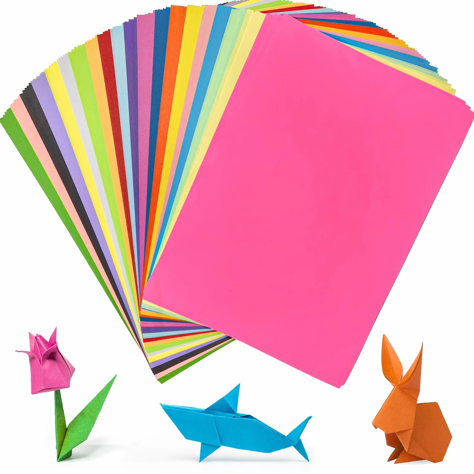 Carta Origami A4 200 Fogli 20 Colori Vivaci 70g/m² Multicolore