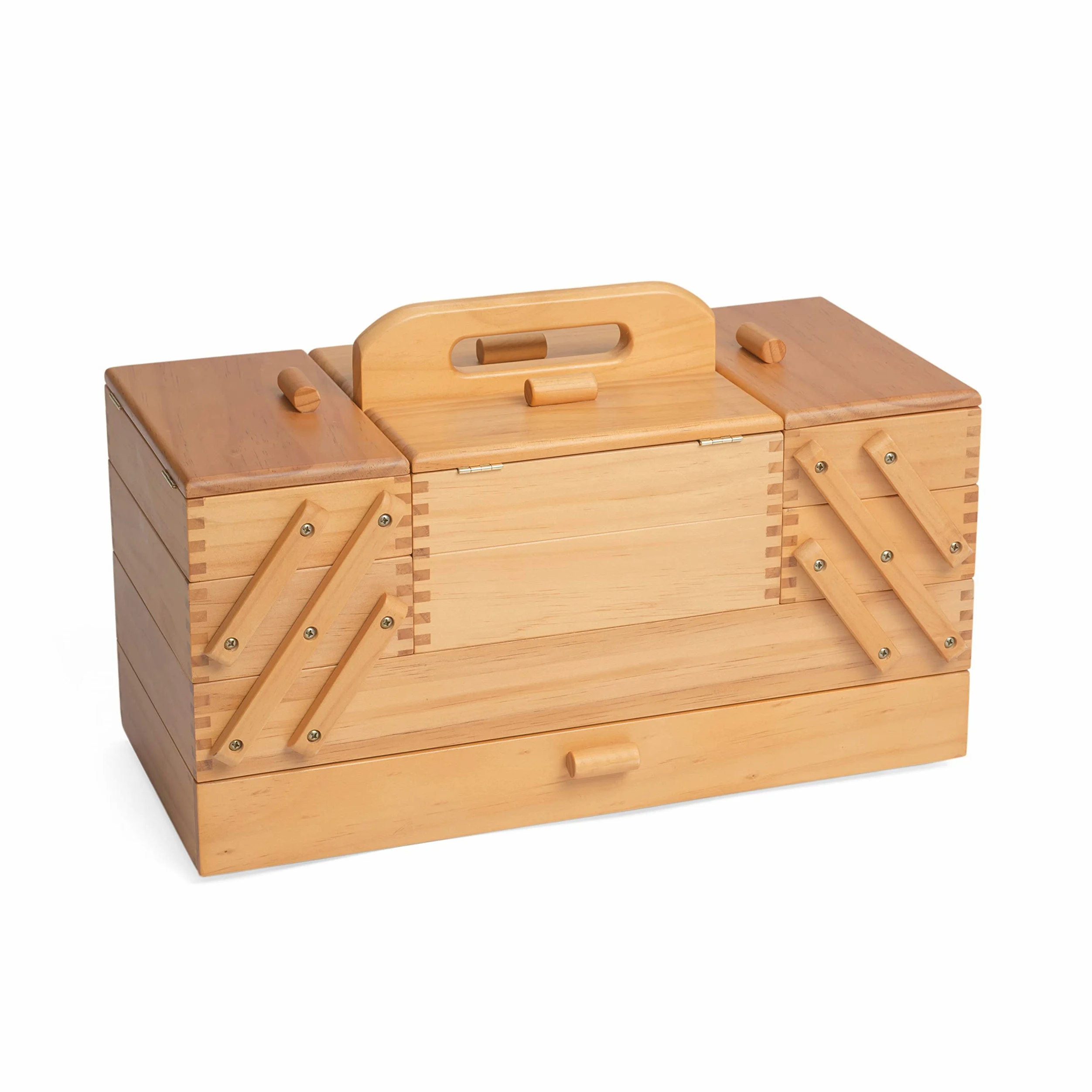 Hobby Gift Contenitore di legno a sbalzo per cucito e hobbistica, a 4 livelli con cassetto