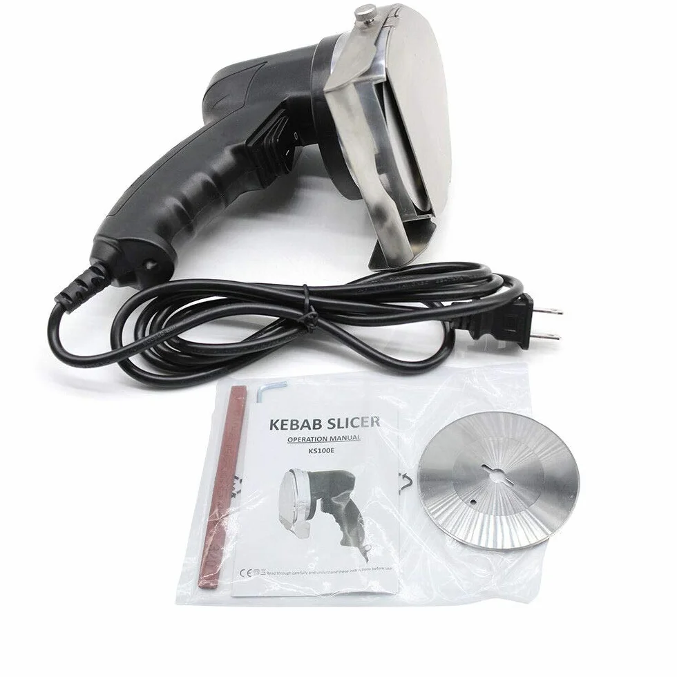 Kebab Slicer - Coltello elettrico da 80 W, in acciaio inox, spessore regolabile (1-8 mm)