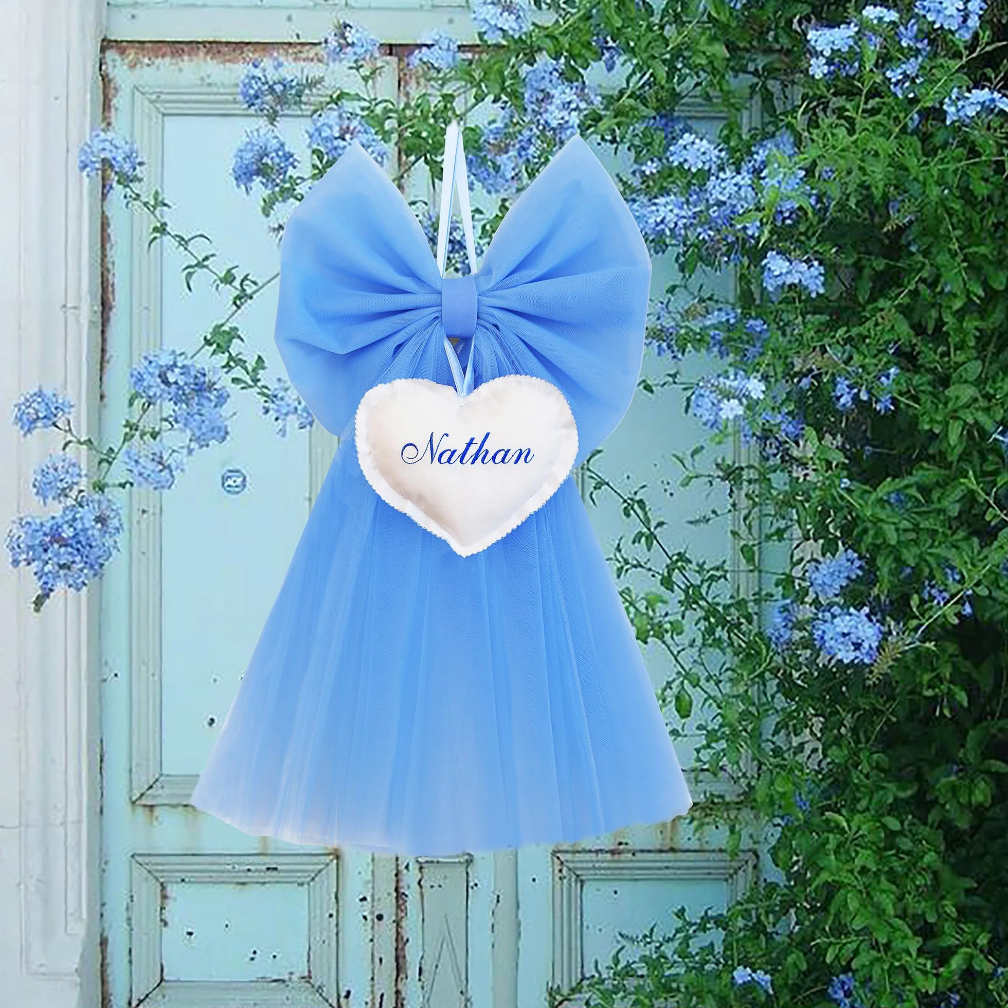 Fiocco Nascita Bimbo Personalizzato Azzurro con Nome