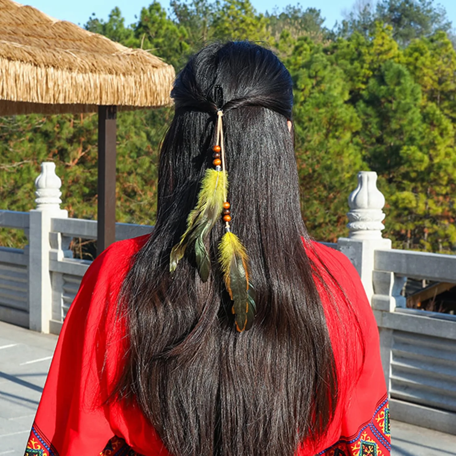 Accessori Per Capelli Piuma Retrò Boho Creativi 7 Pezzi