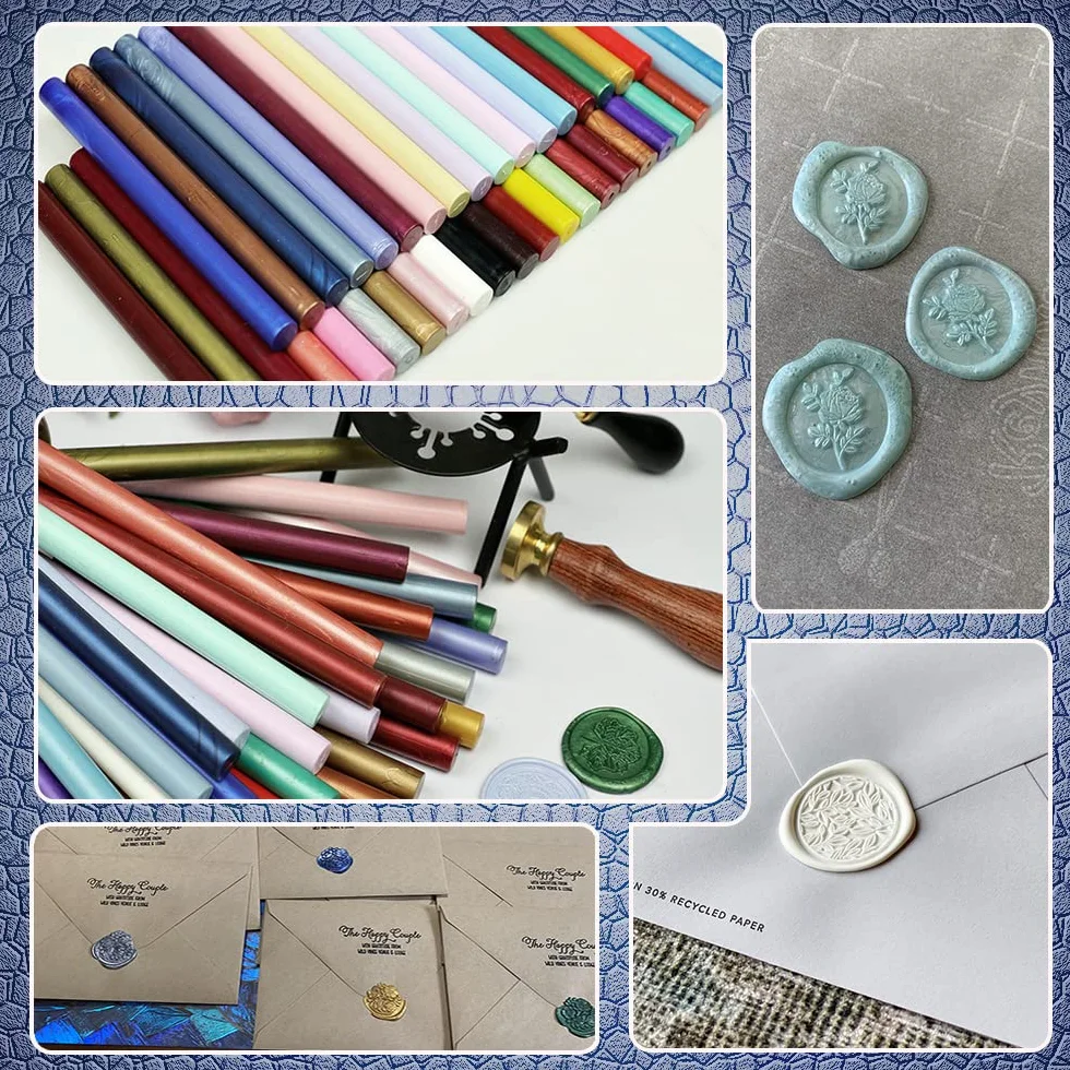 16 bastoncini di ceralacca per colla a pistola, colore bianco perlato, per pistola per colla da 1,1 cm, per inviti di nozze, biglietti, buste
