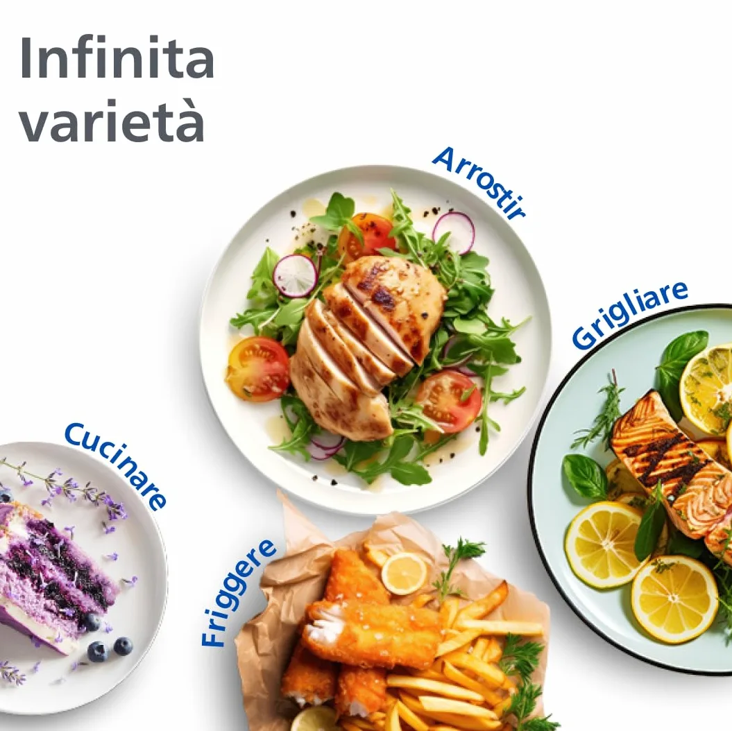 Philips Dual Basket Air Fryer - Cottura sana, veloce e versatile, Friggitrice ad aria con Doppio Cestello da 9L, Touchscreen, design a 2 cestelli con doppia resistenza e termostasti separati(NA350/00)