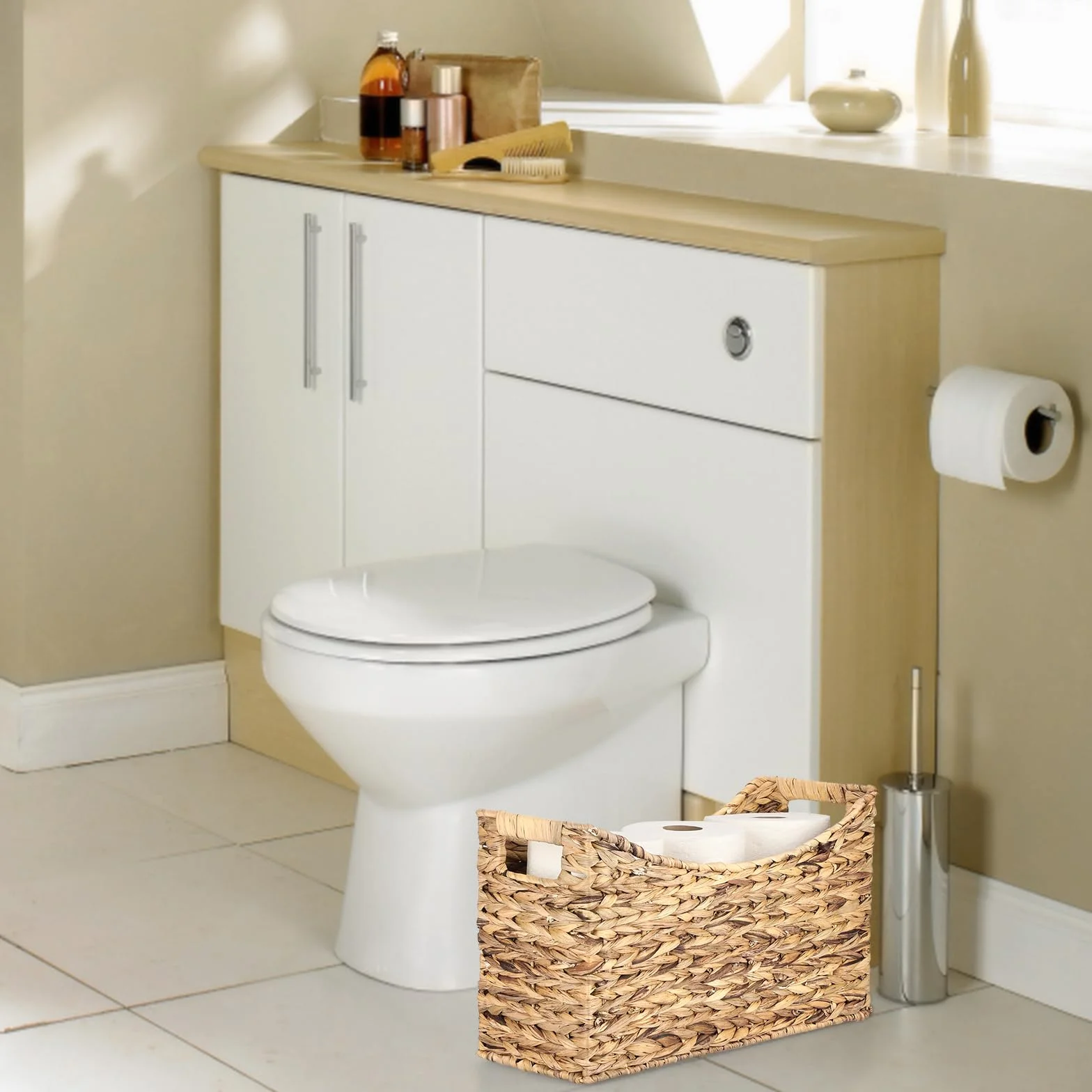 Portariviste in giacinto d'acqua con manico 43x16x25 cm