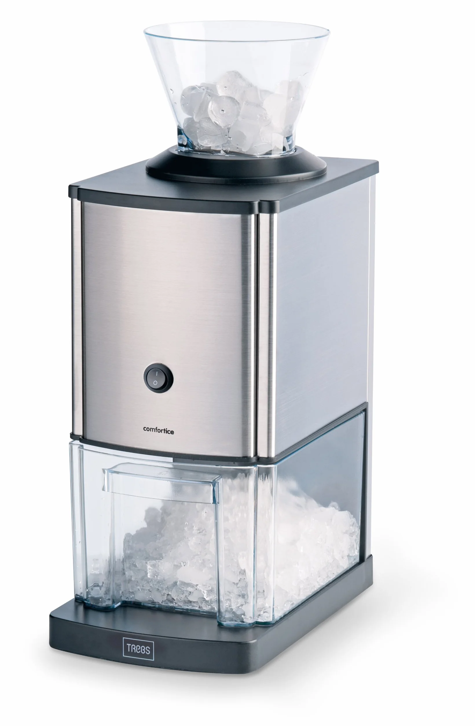 Gastronoma Tritaghiaccio in acciaio inox ideale per bibite, cocktail o preparazione di dessert freddi,1 kg di ghiaccio tritato al minuto, capacità 3 litri, 80 watt