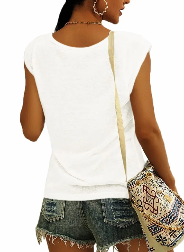 Cicy Bell Maglietta da Donna Blusa Elegante Senza Maniche Scollo a V Estiva