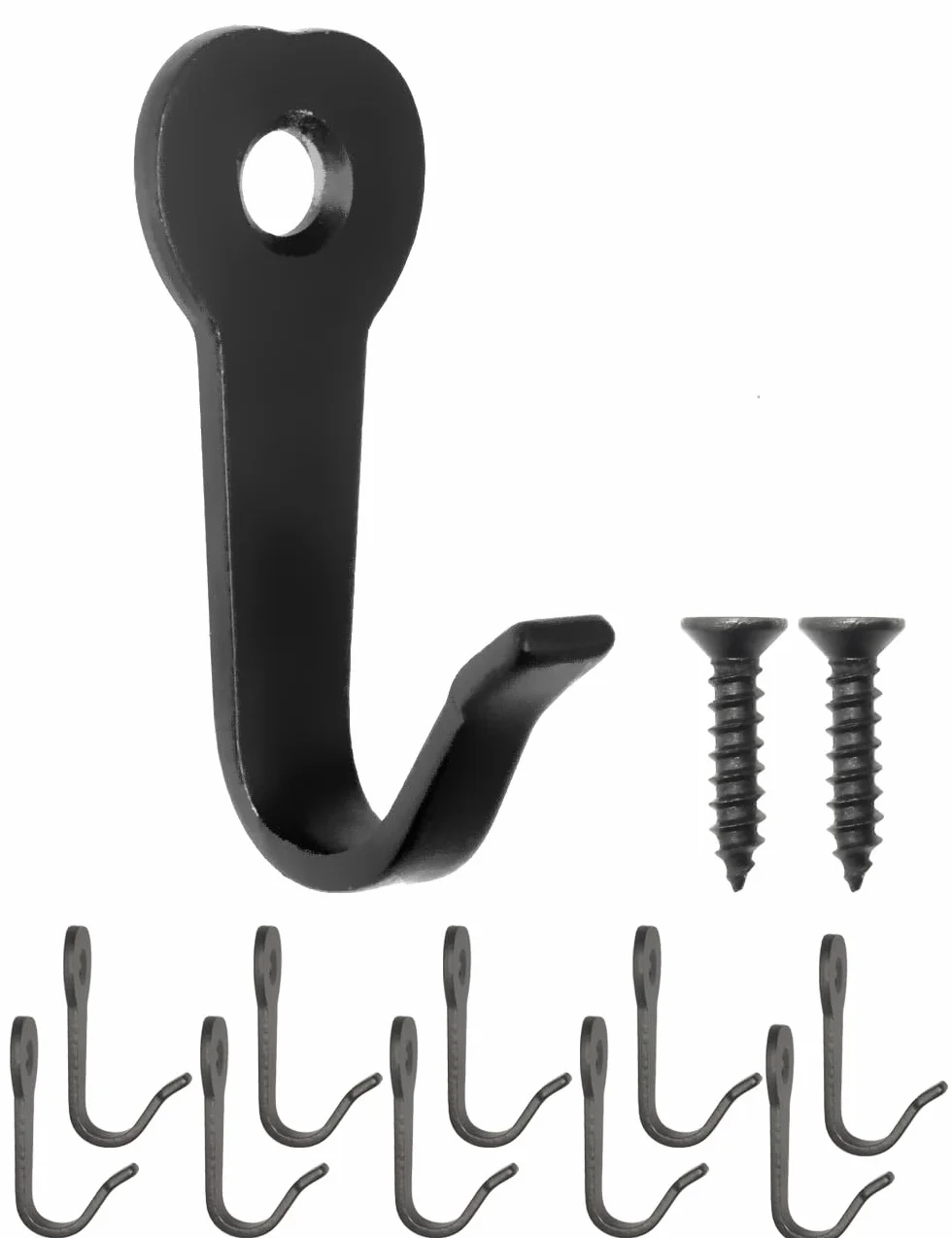 Fuxxer® Classico appendiabiti gancio in ferro vintage retrò 39 x 22 mm set da 10 nero