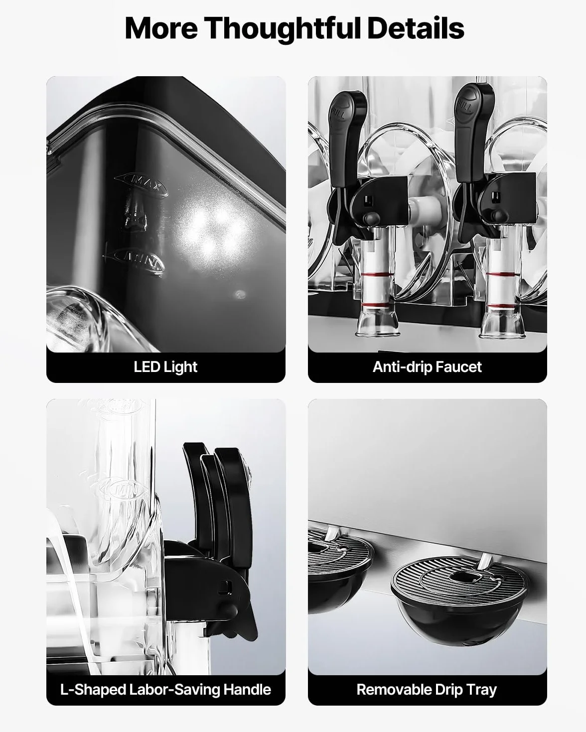 VEVOR Macchina per Bevande Ghiacciate Commerciale, Macchina per Granita Slushy a Triplo Serbatoio 15L x 3 Acciaio Inox